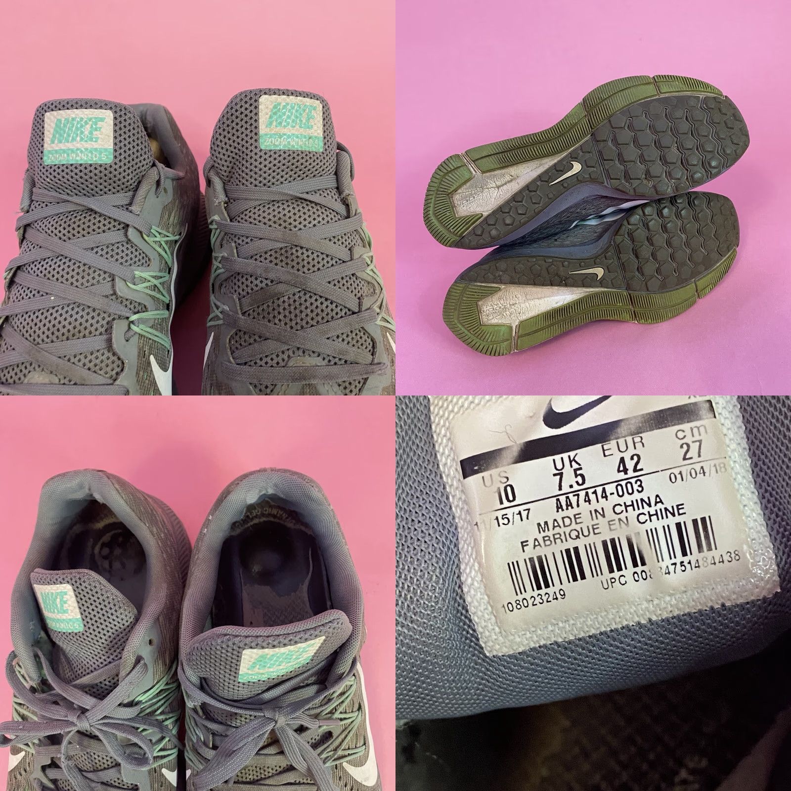 Nike Nike Zoom Winflo 5 Sneaker Womens Size 10 Wolf Grey Teal AA7414-003 Size US 8 / IT 38 - 8 Thumbnail