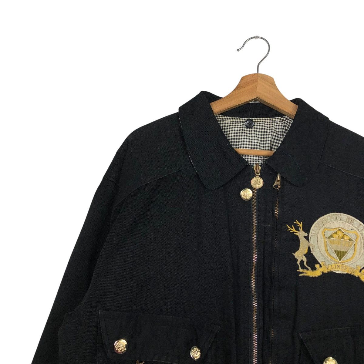 Japanese Brand VINTAGE REVERSIBLE BOMBER JACKET WILLS WOODBINS ISSEY MIYAKE Size US M / EU 48-50 / 2 - 9 Thumbnail