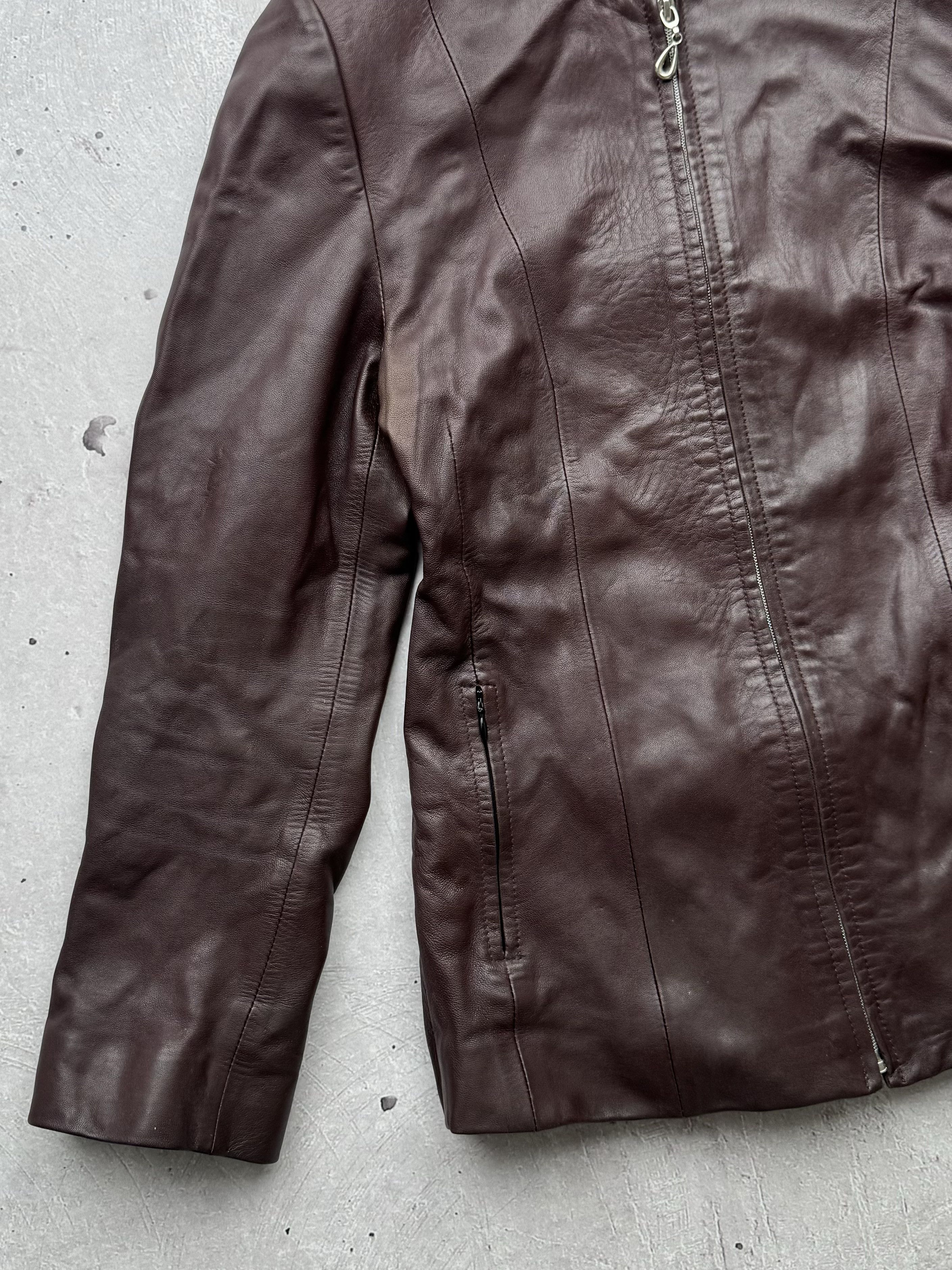 Genuine Leather Vintage Multi Zipped Leather Jacket Size M / US 6-8 / IT 42-44 - 2 Thumbnail