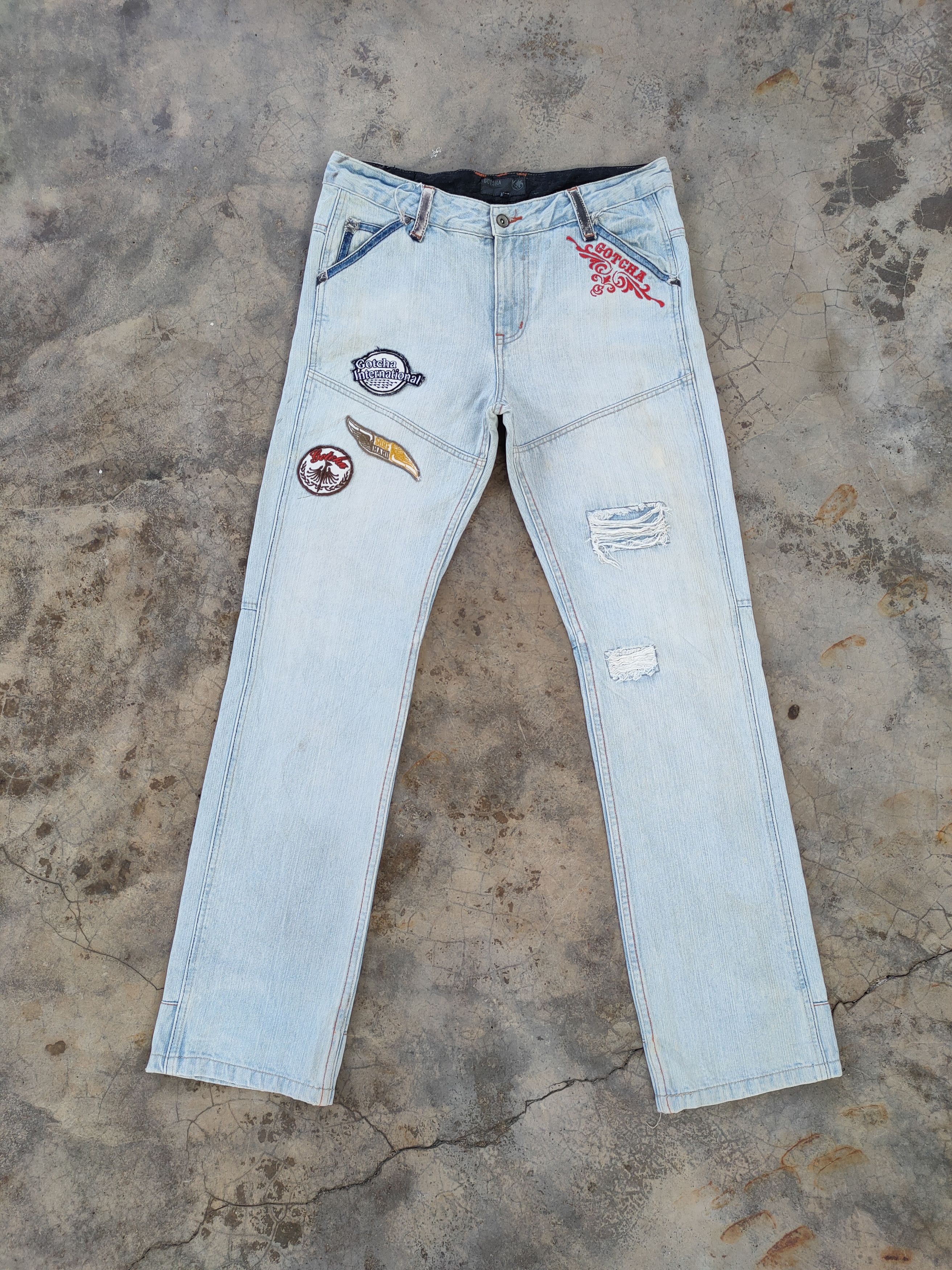Vintage Gotcha patch light blue jeans pants