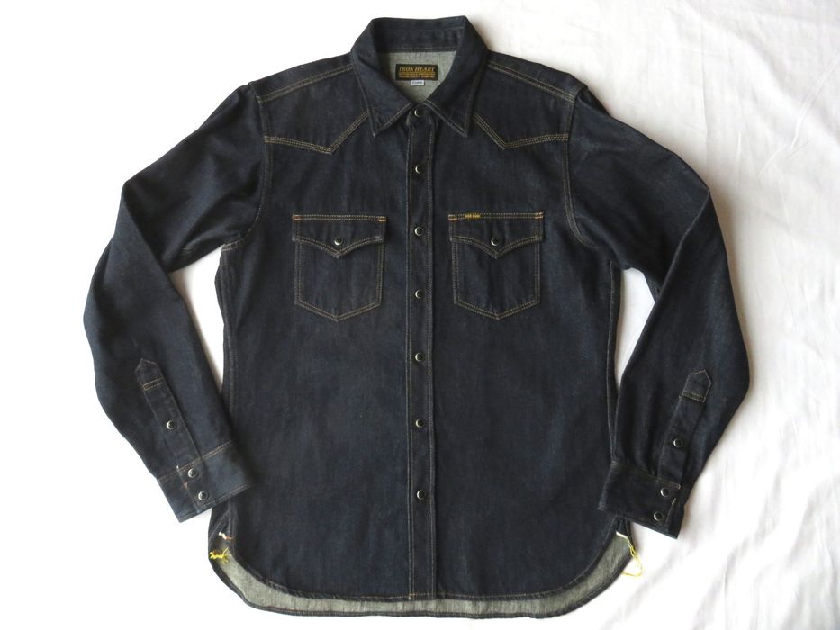 Iron Heart Iron Heart IHSH-33-IND 12oz Selvedge Denim Western Shirt ...