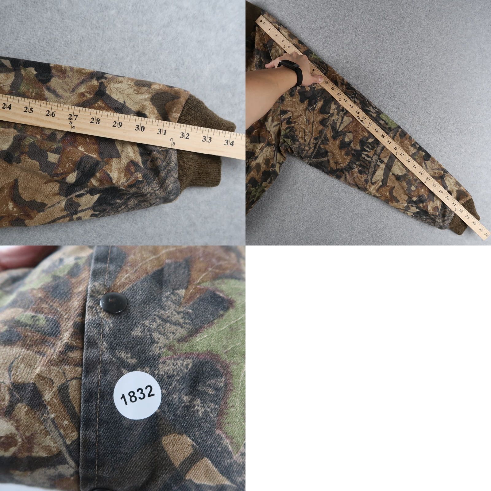 Jerzees VINTAGE Jerzees Bomber Jacket 2XL Mossy Oak Floor Camouflage Lined Snap Outdoors Mens Jacket Size US XXL / EU 58 / 5 - 9 Thumbnail