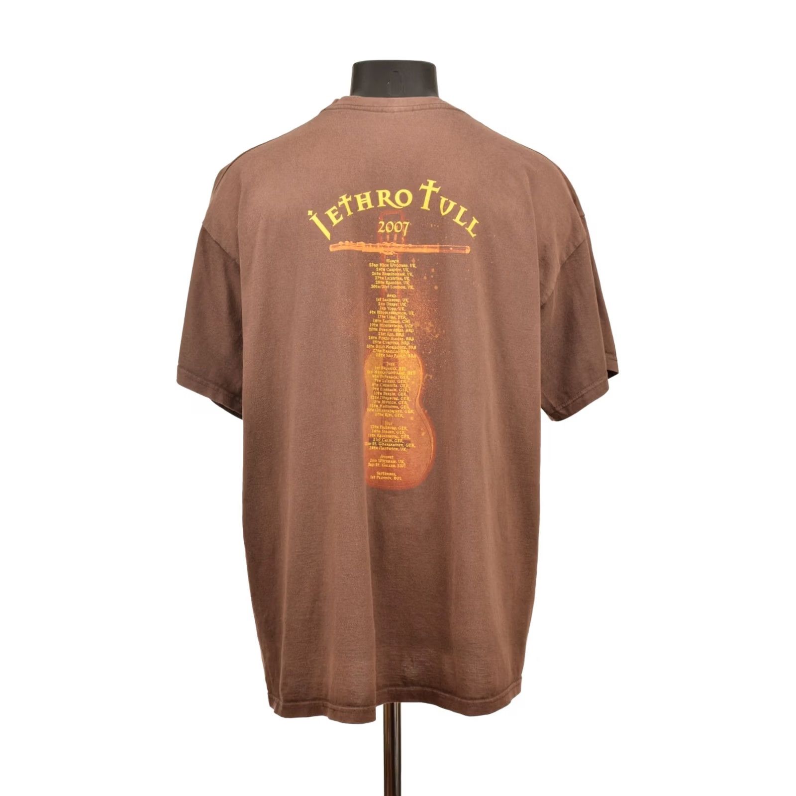 Fruit Of The Loom DDP Fruit of the Loom Jethro Tull Vintage 2007 Europe Tour T-Shirt Tee XL Mens Brown Size US XL / EU 56 / 4 - 4 Thumbnail
