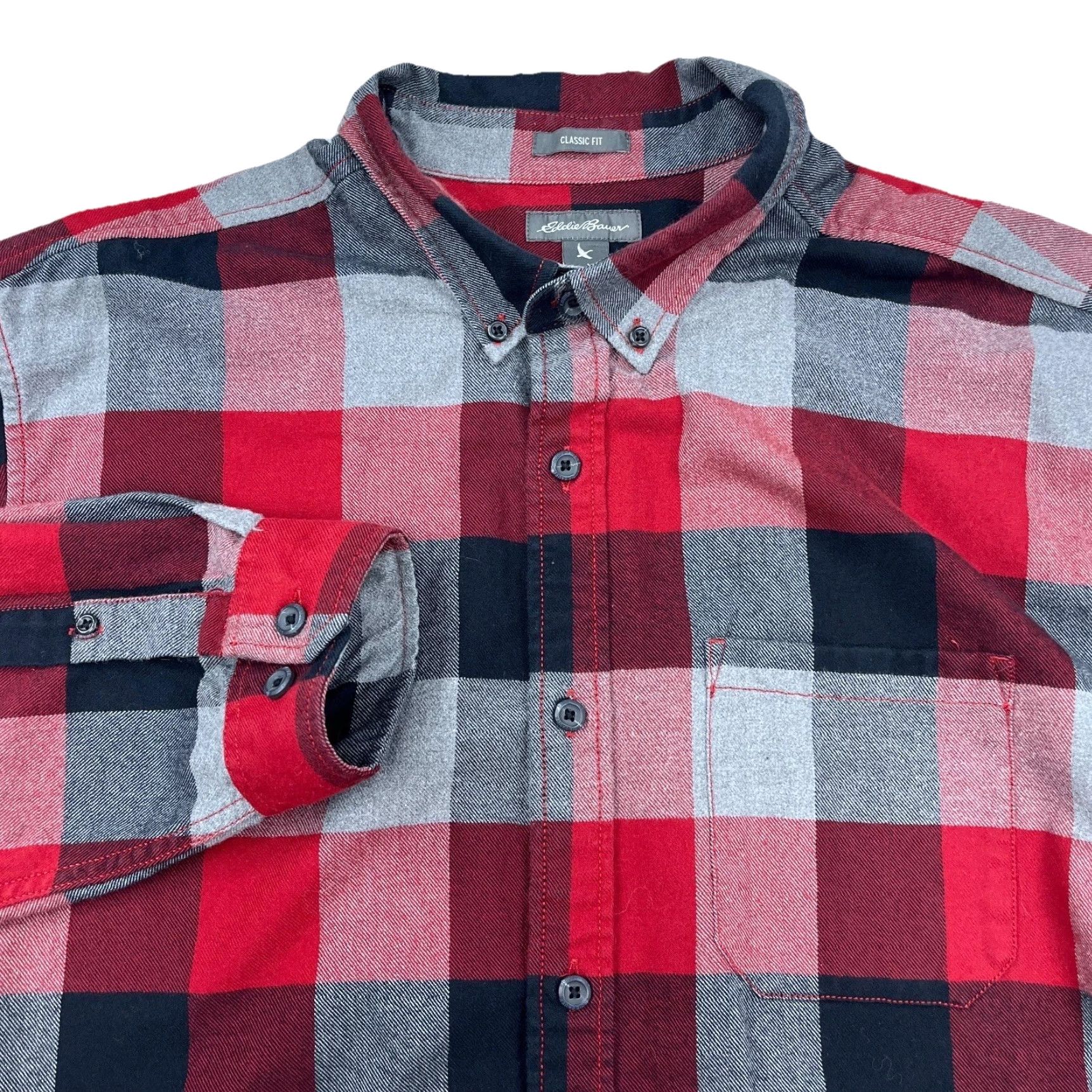 Eddie Bauer Eddie Bauer Button-Up Shirt Men XL Red Black Buffalo Plaid Classic Fit Button-Down Collar Shirt Size US XL / EU 56 / 4 - 2 Thumbnail