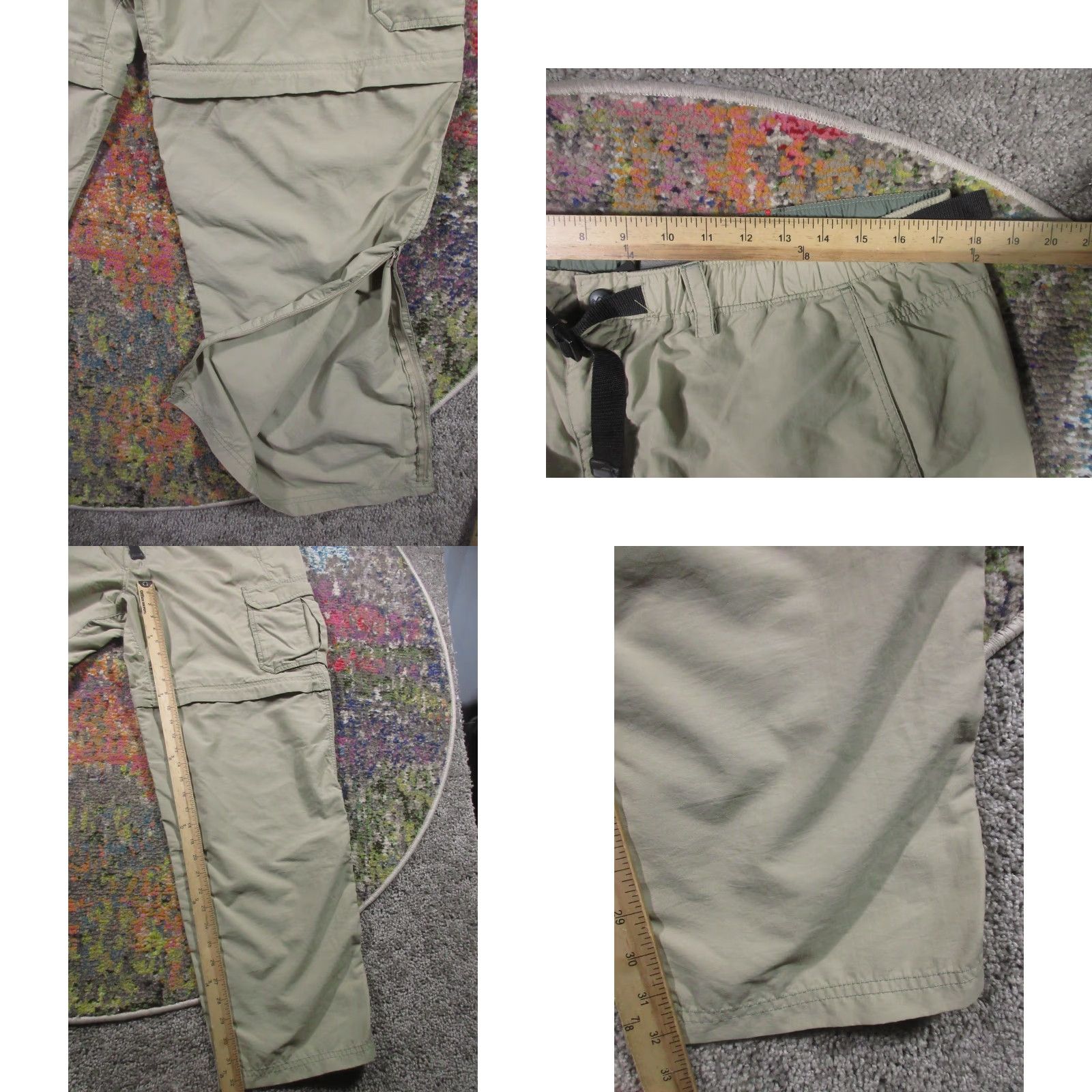 Vintage REI Pants Mens XL Beige Lightweight Nylon Cargo Convertible 32 Inseam Zip Casual Travel Size US 36 / EU 52 - 8 Thumbnail