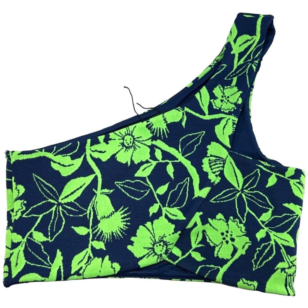Zara Zara 1- Sholder Crop Top Navy Green NWT Womens Juniors Large Size L / US 10 / IT 46 - 1 Thumbnail
