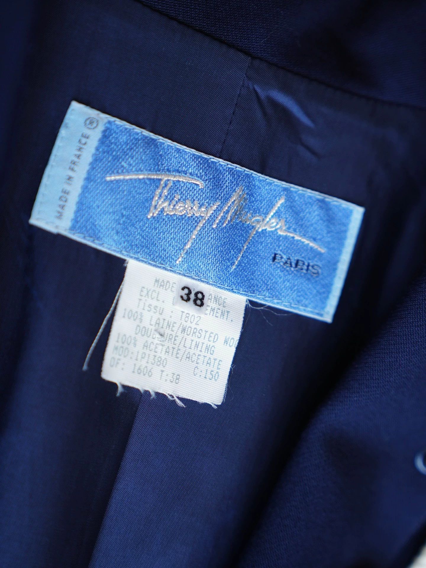Thierry Mugler Thierry Mugler Vtg Navy Rope-Metal Trim Waist Suit 38 Size XS / US 0-2 / IT 36-38 - 5 Thumbnail
