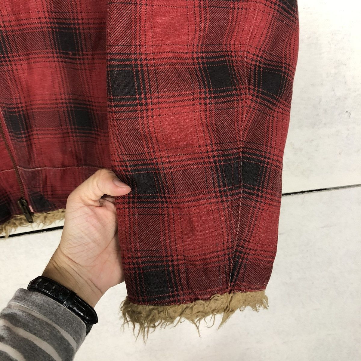 Hysteric Glamour 🔥VTG BIKER JACKET RANCH WEAR MARLONO FUR BLANKET TARTAN Size US L / EU 52-54 / 3 - 17 Thumbnail