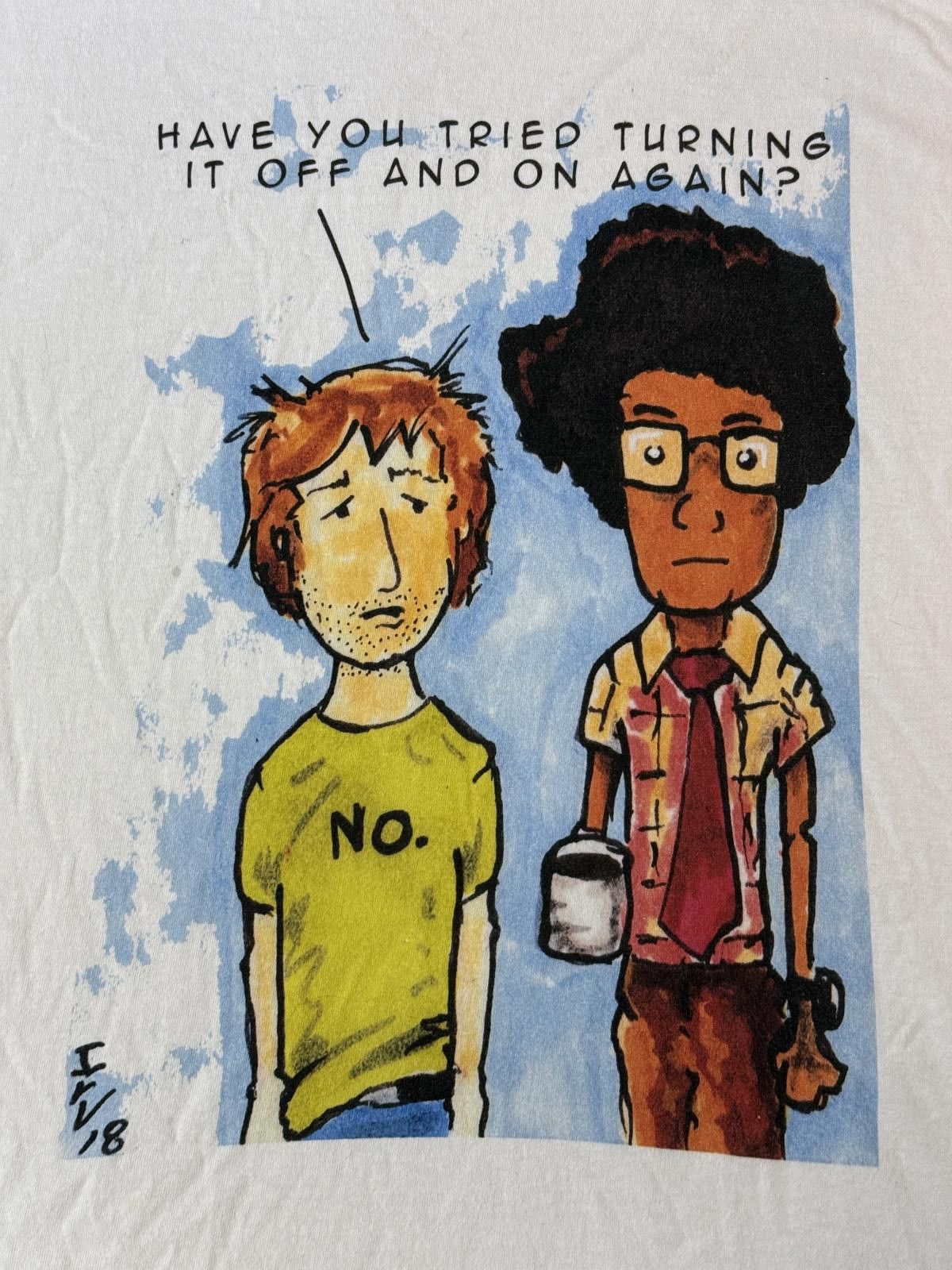 Designer The IT Crowd Tv Show T-shirt Turning it off and on again 3XL Size US XXL / EU 58 / 5 - 2 Thumbnail