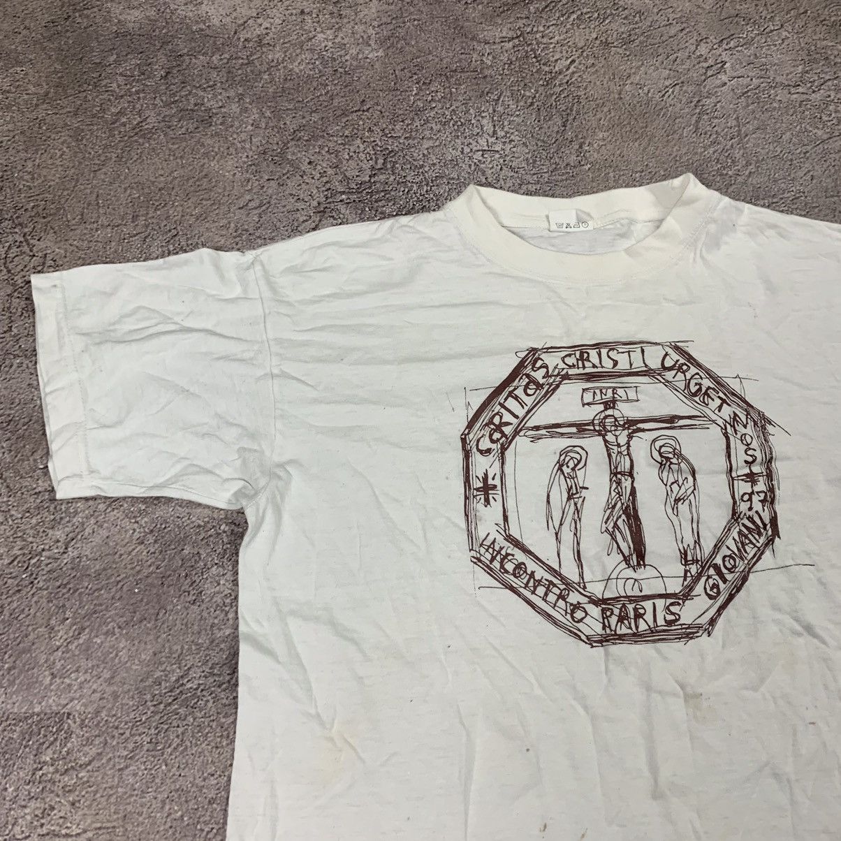 Vintage Vintage Y2K Sun Faded Graphic Tee Religion Paris Giovani S Size US S / EU 44-46 / 1 - 3 Thumbnail