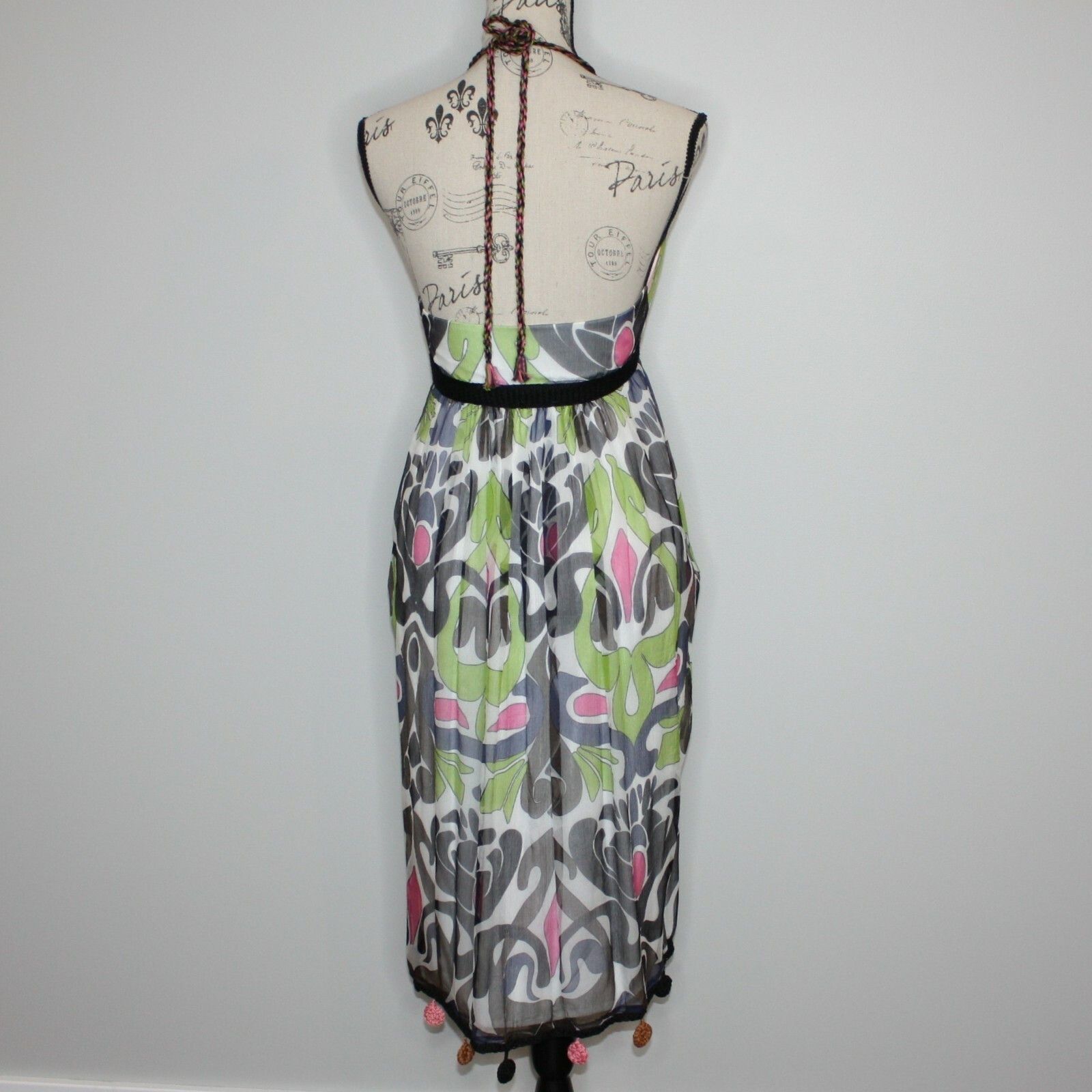 Missoni M Missoni Chiffon Halter Dress with Crochet Pom Poms $861 Size M / US 6-8 / IT 42-44 - 18 Thumbnail