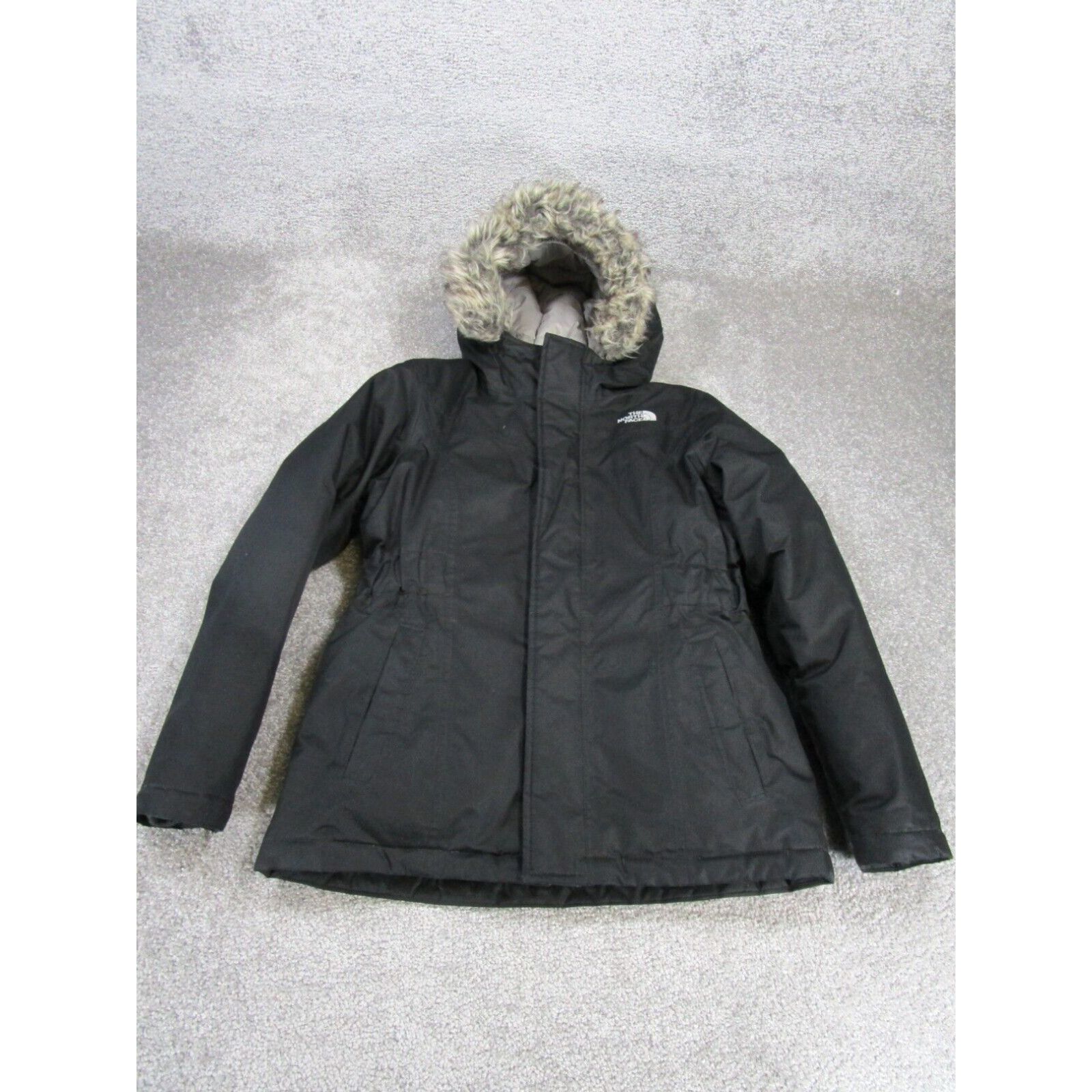 image of The North Face Jacket Girls Large Black Fur Trim Hoody Parka in White, Men's