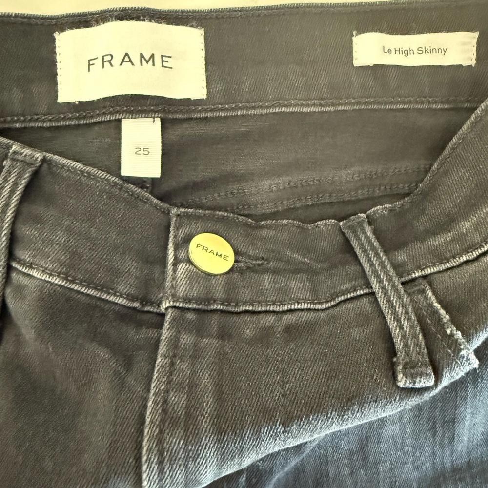 Frame FRAME Denim Le High Skinny Jeans Size 25 Condor Black Size 25" / US 0 / IT 36 - 5 Thumbnail