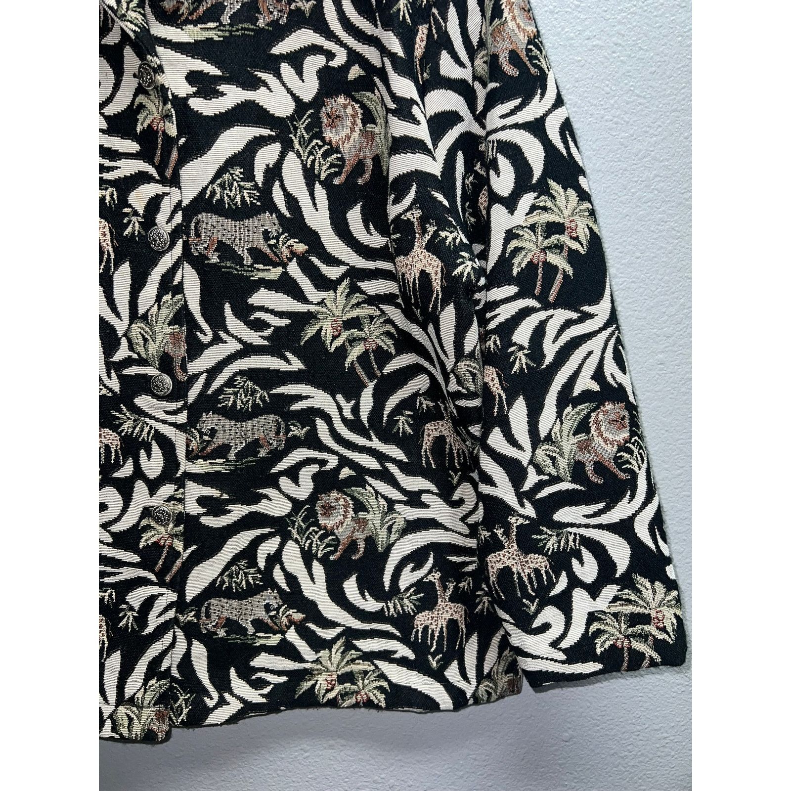 Vintage Womens Vintage Safari Blazer Jacket Tapestry Jacquard XL Size XL / US 12-14 / IT 48-50 - 6 Thumbnail