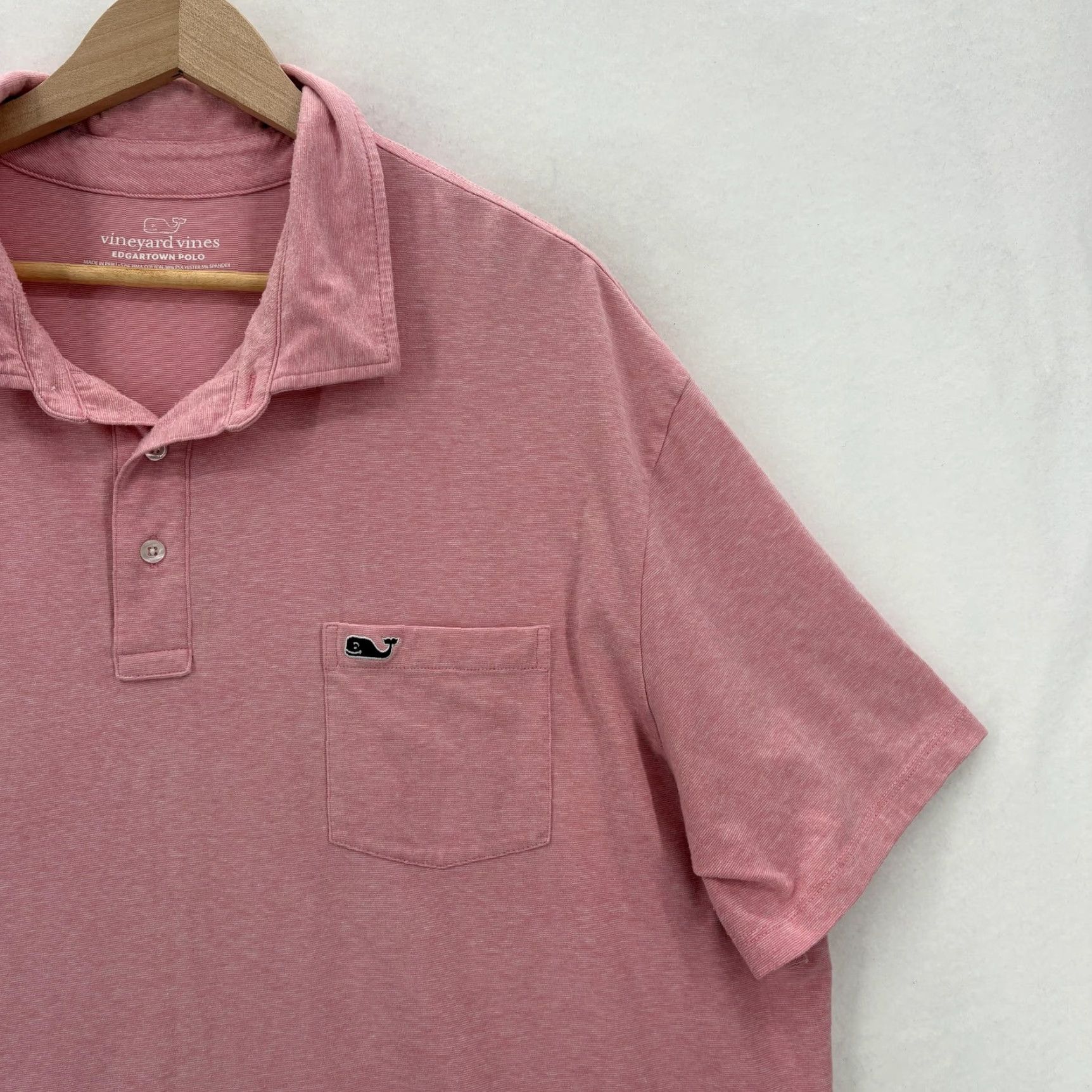 Vineyard Vines VINEYARD VINES Edgartown Polo Shirt Mens Big 2X Pink Pocket Whale Logo Stretch Shirt Mens Big 2X Pink Size US XXL / EU 58 / 5 - 2 Thumbnail