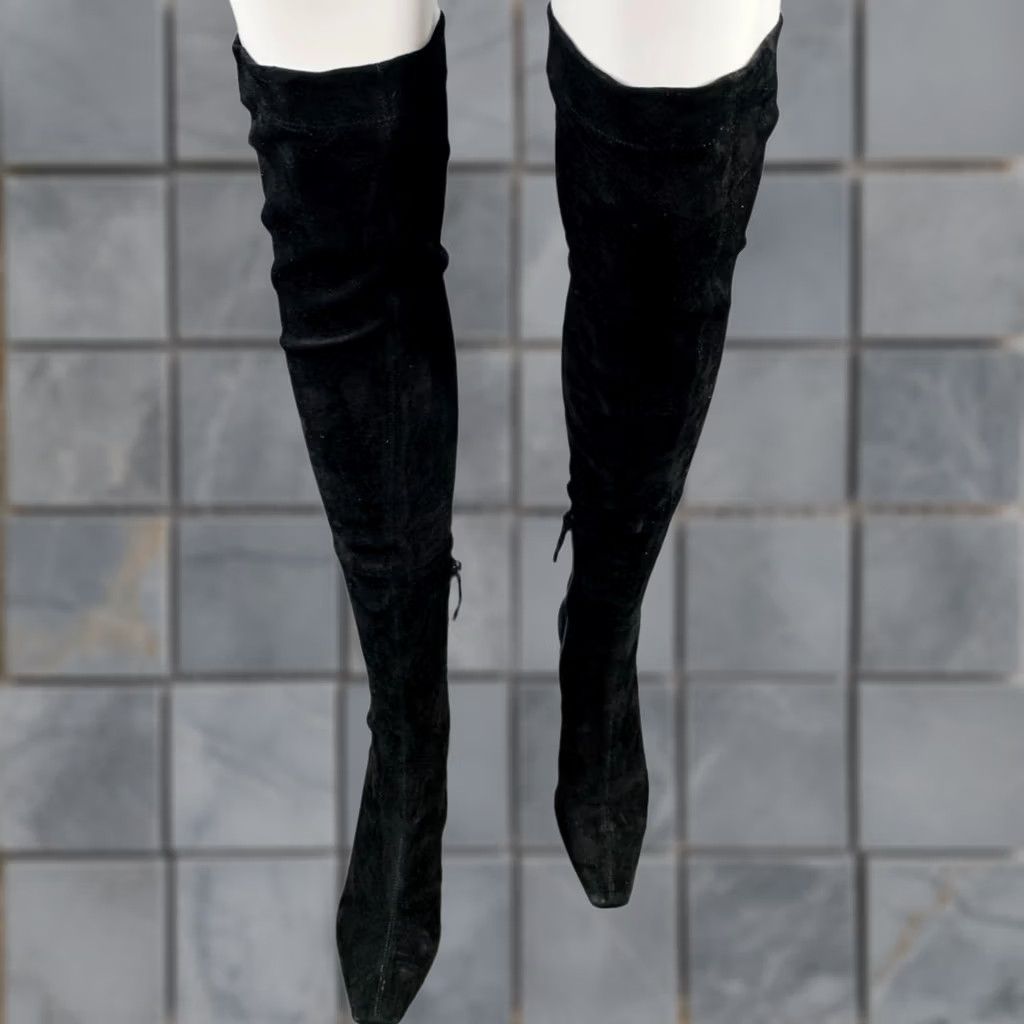 The Row THE ROW Boots Black Suede Square Toe Thigh High 7.5 WOMEN IT 37.5 Fashion Boots Size US 8 / IT 38 - 1 Thumbnail