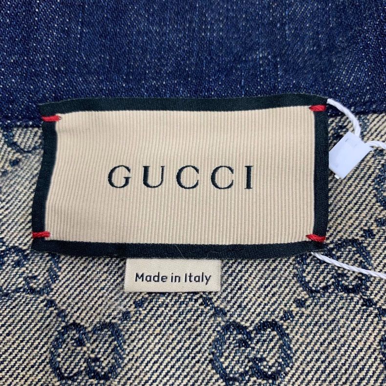Gucci Gucci Dark blue logo jacquad full print cotton lapel singl Size S / US 4 / IT 40 - 6 Thumbnail