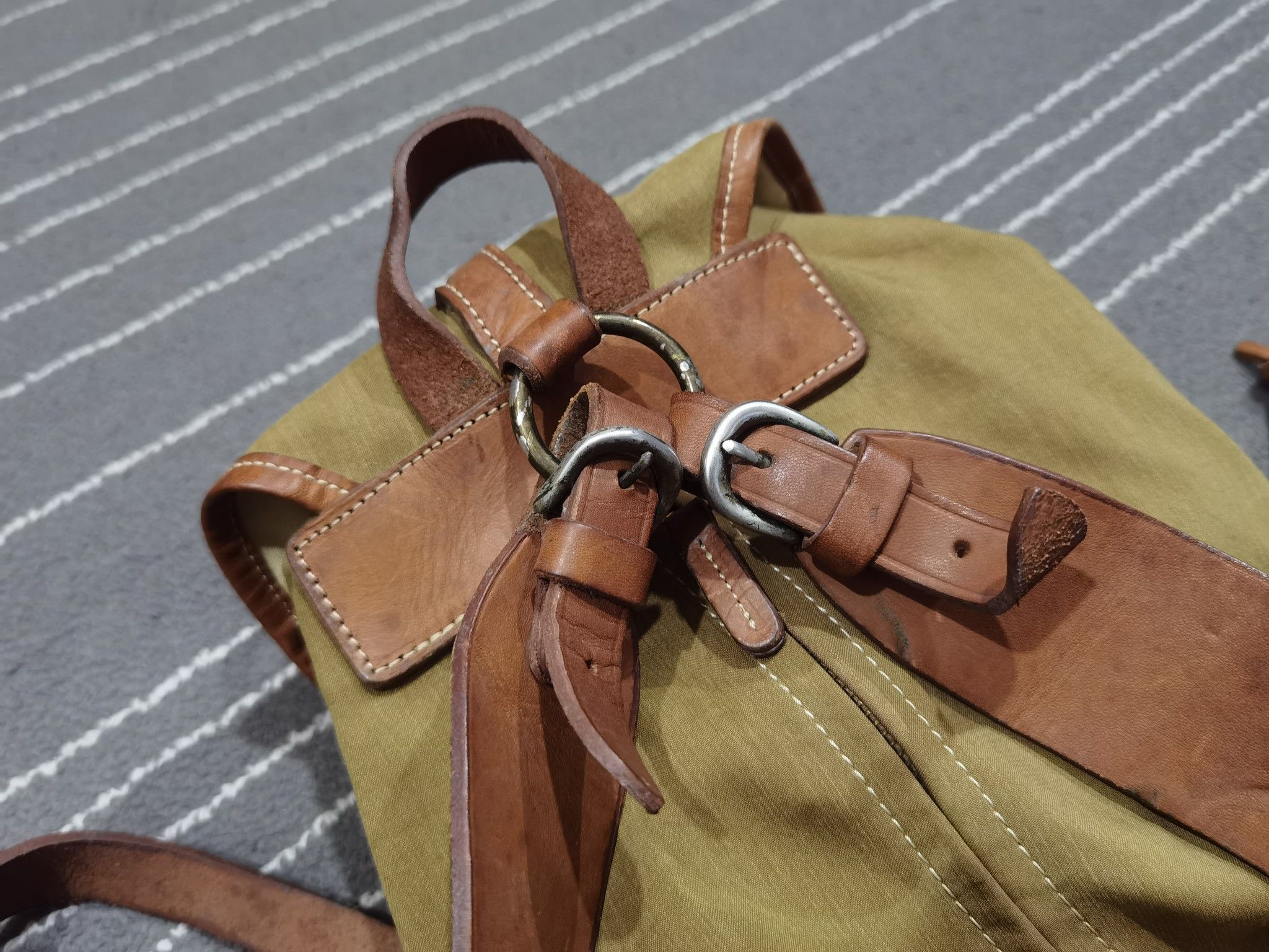 Japanese Brand Sazaby japan cotton + leather bag handmade Size ONE SIZE - 3 Thumbnail