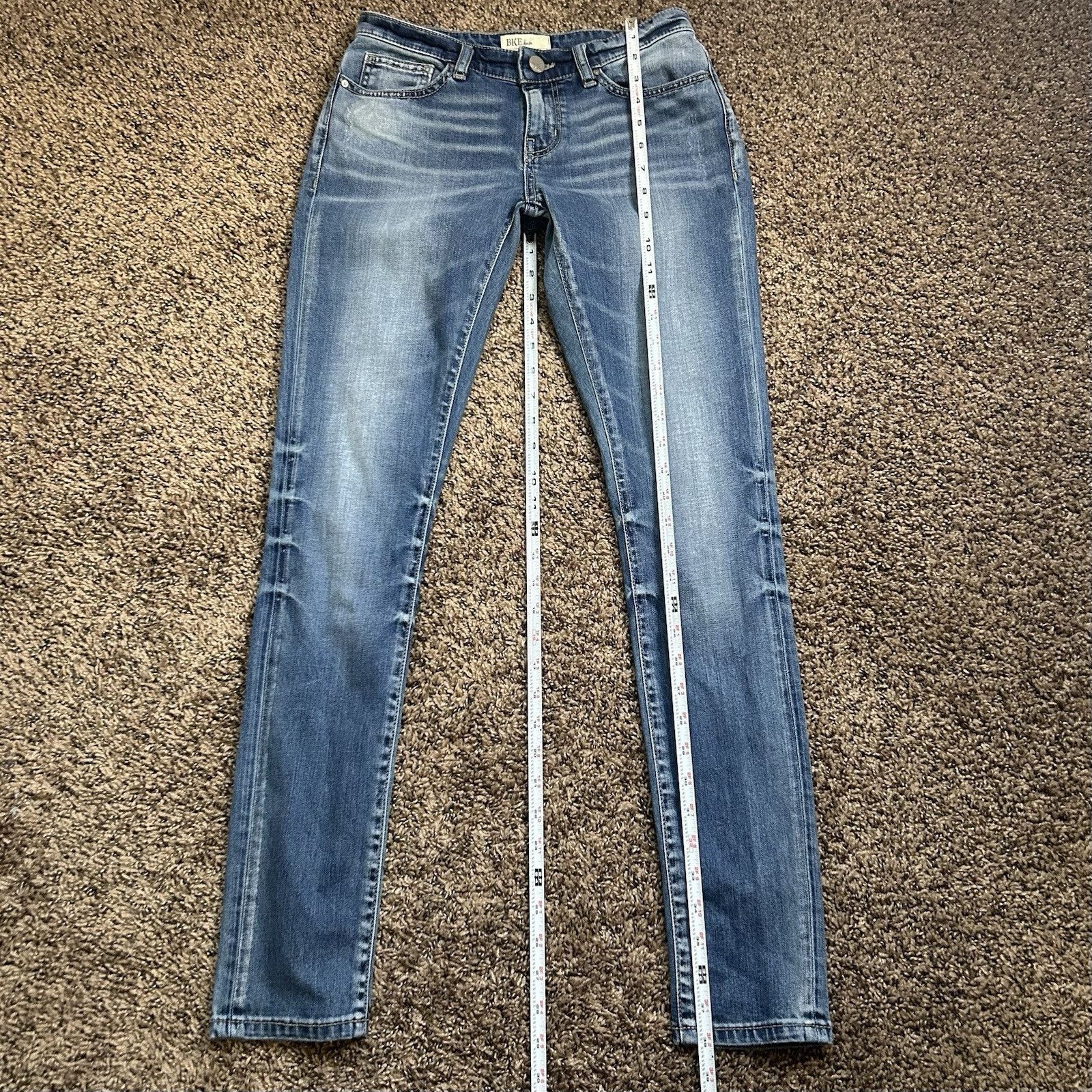 BKE BKE Stella Skinny Womens Size 25R Medium Wash Denim Low Rise Size 25" / US 0 / IT 36 - 11 Thumbnail