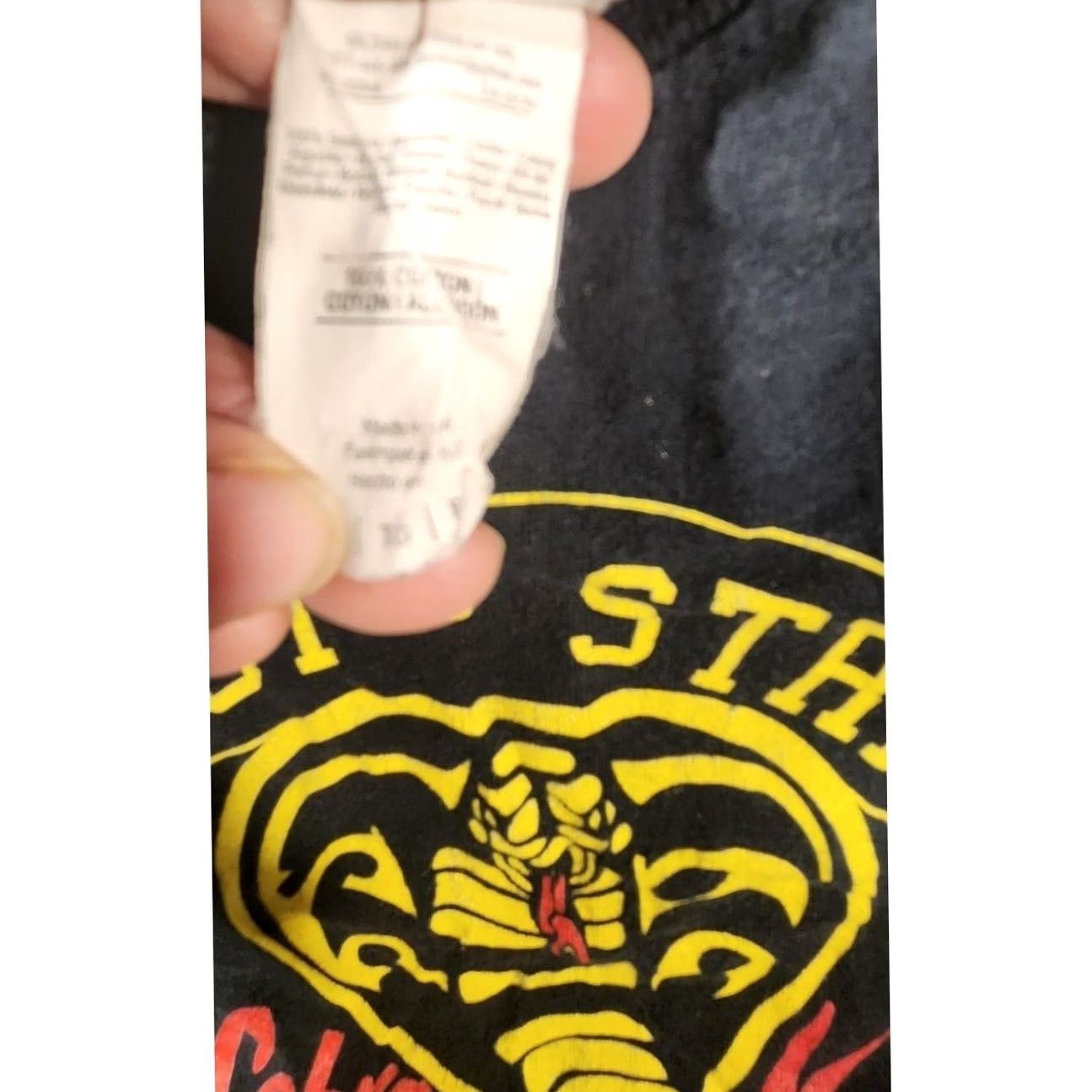 Gildan Vintage Cobra Kai Shirt Mens XL Black Strike First Strike Hard No Mercy Tee Size US XL / EU 56 / 4 - 3 Thumbnail