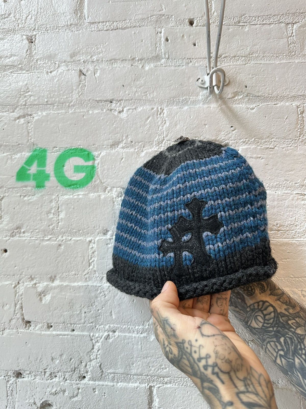 Chrome Hearts 1-1 CHROME HEARTS BLACK SUEDE PATCH BEANIE Size ONE SIZE - 2 Thumbnail