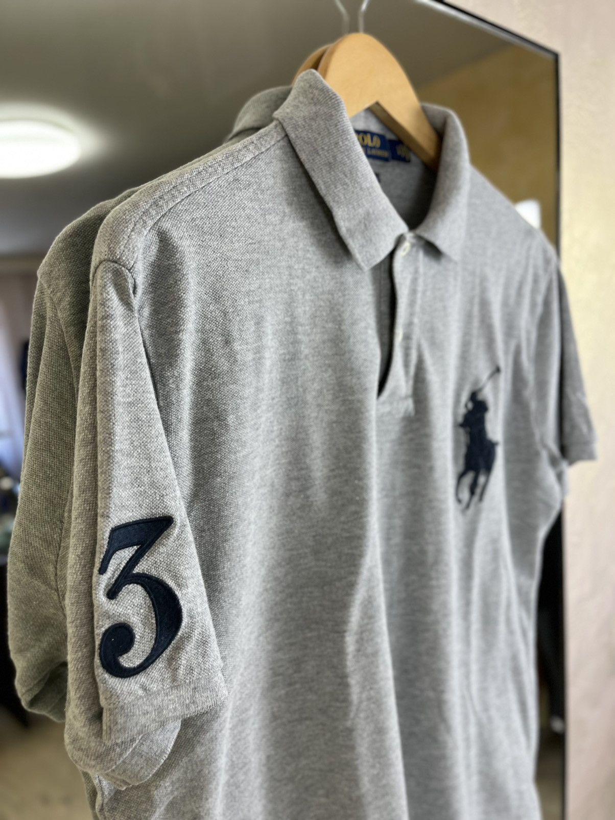 Polo Ralph Lauren Polo Ralph Lauren Big Pony Slim Fit Mesh Polo Grey #3 Size US L / EU 52-54 / 3 - 4 Thumbnail