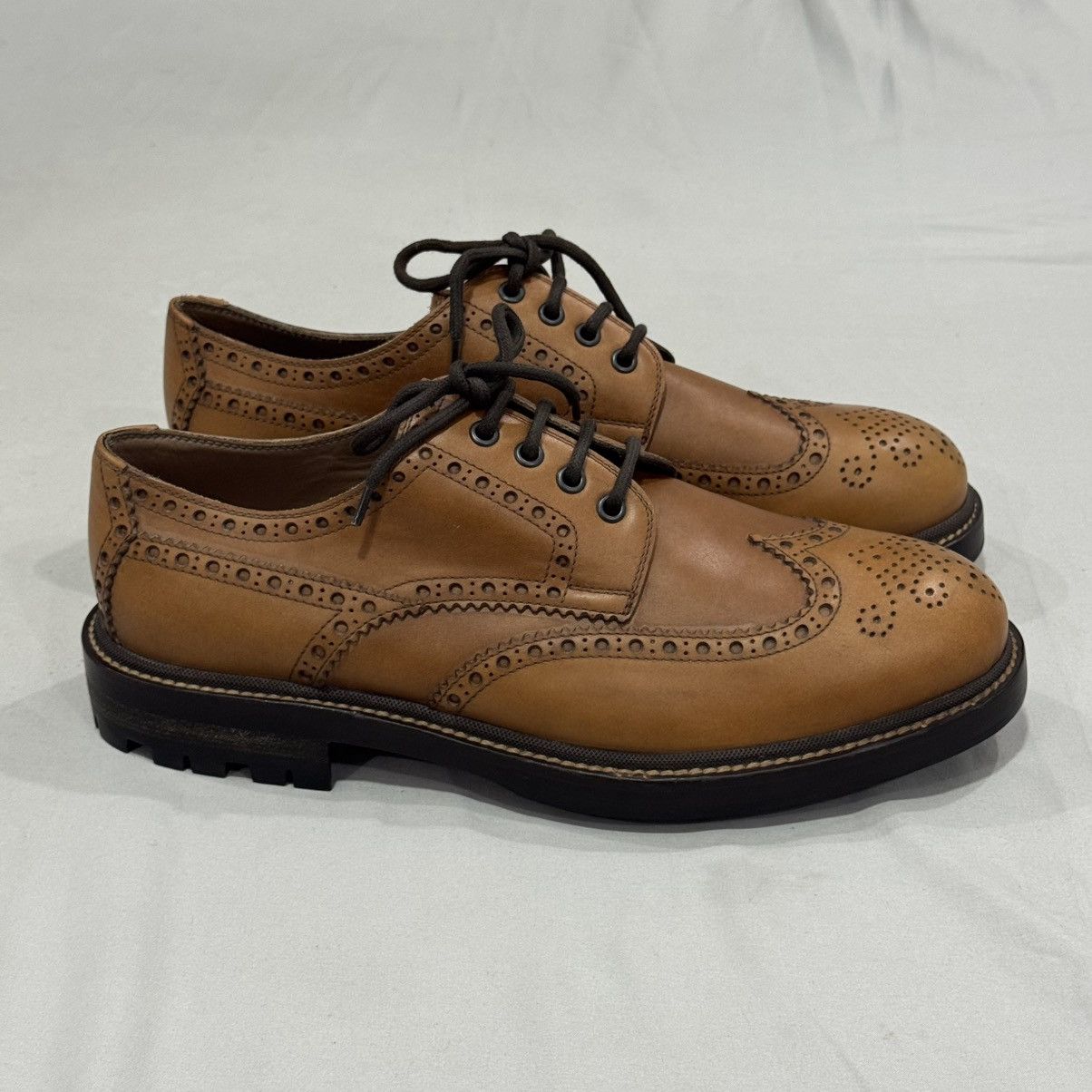 Brunello Cucinelli Brunello Cucinelli Wingtip Brogue Leather Shoes – Brown 🔥 Size US 10.5 / EU 43-44 - 3 Thumbnail