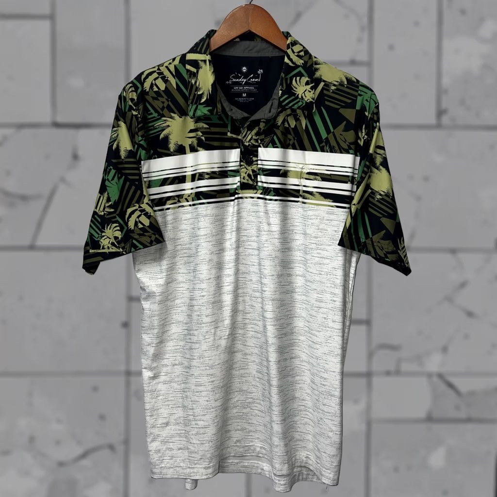 Vintage Sunday Crew Polo Shirt Mens Size M Gray Tropical Shirt Size US M / EU 48-50 / 2 - 1 Thumbnail