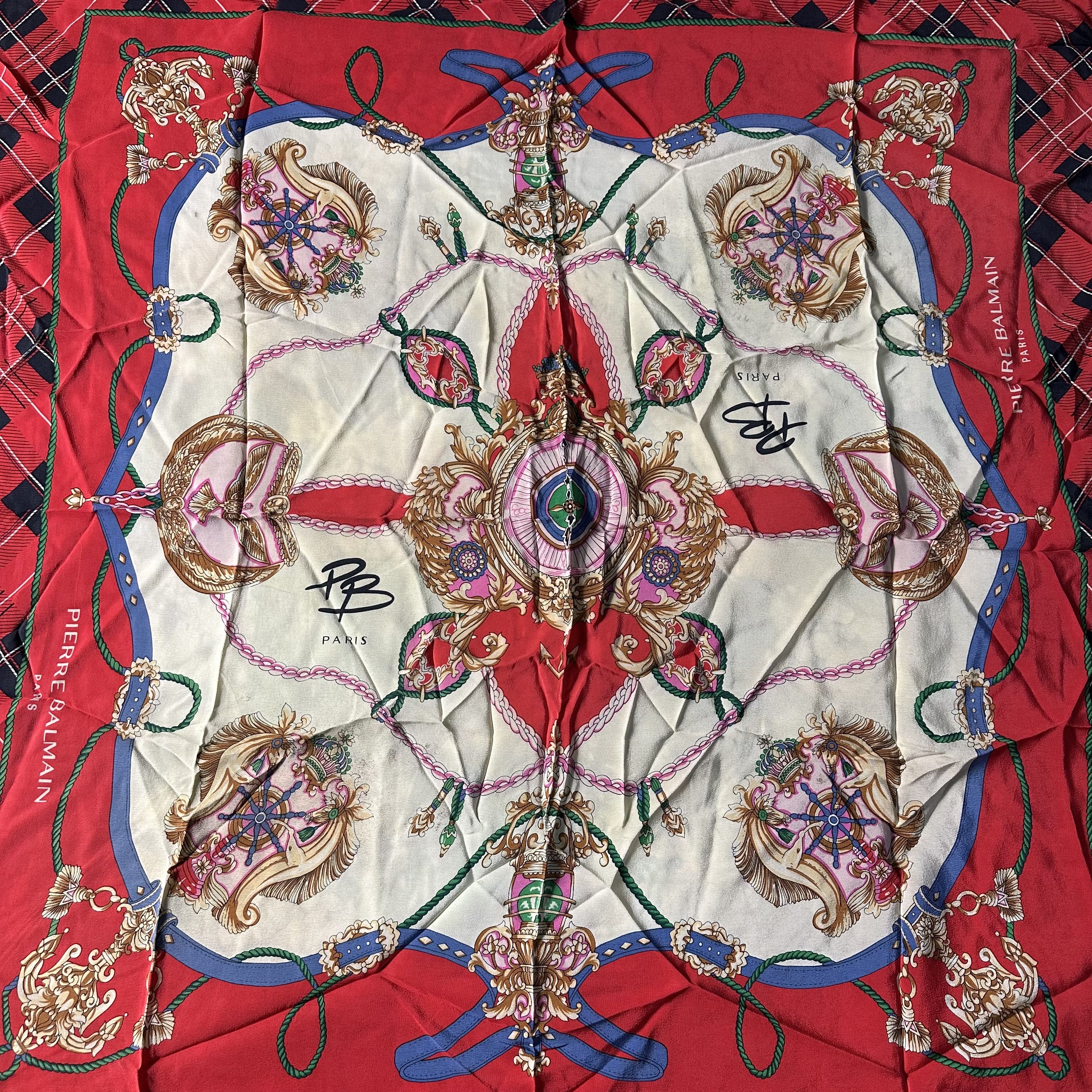 Balmain × Pierre Balmain × Silk Laundry 🔥RARE🔥Pierre Balmain Paris Silk Neckerchief Scarf Headband Size ONE SIZE - 4 Thumbnail