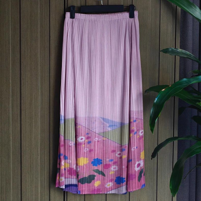 Issey Miyake Pleats Please Floral Skirt - dmc
