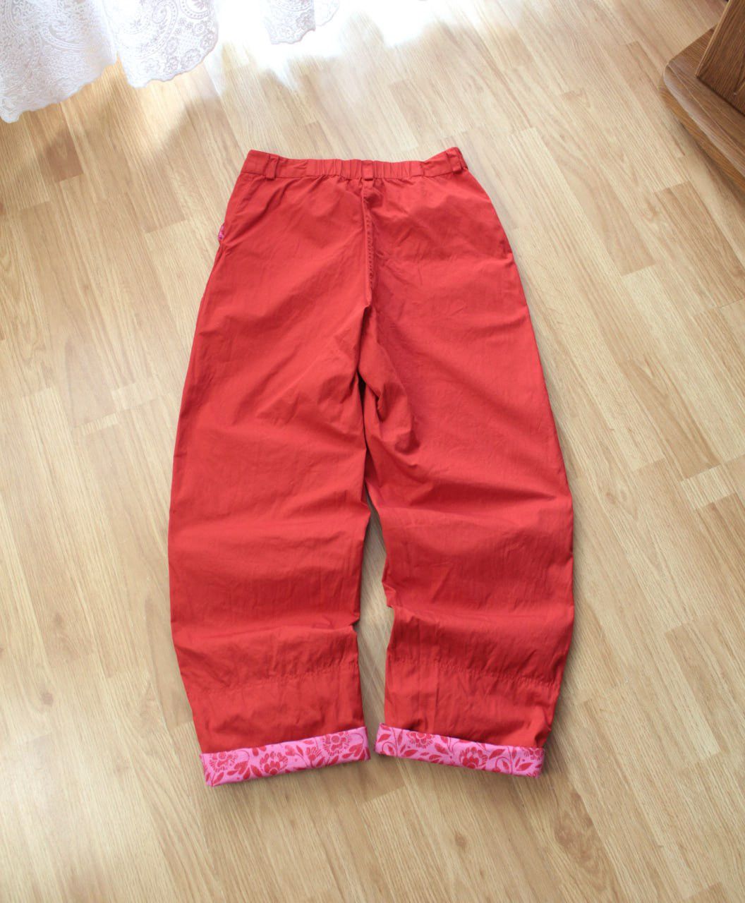 Other 🔥 Gudrun Sjoden Red Wide Leg Pants Floral Cuffs Trousers Y2K Size 28" / US 6 / IT 42 - 5 Thumbnail