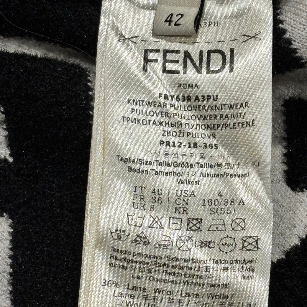 Fendi Fendi FF Monogram Knit V-Neck Sweater Made in Italy Size S / US 4 / IT 40 - 4 Thumbnail