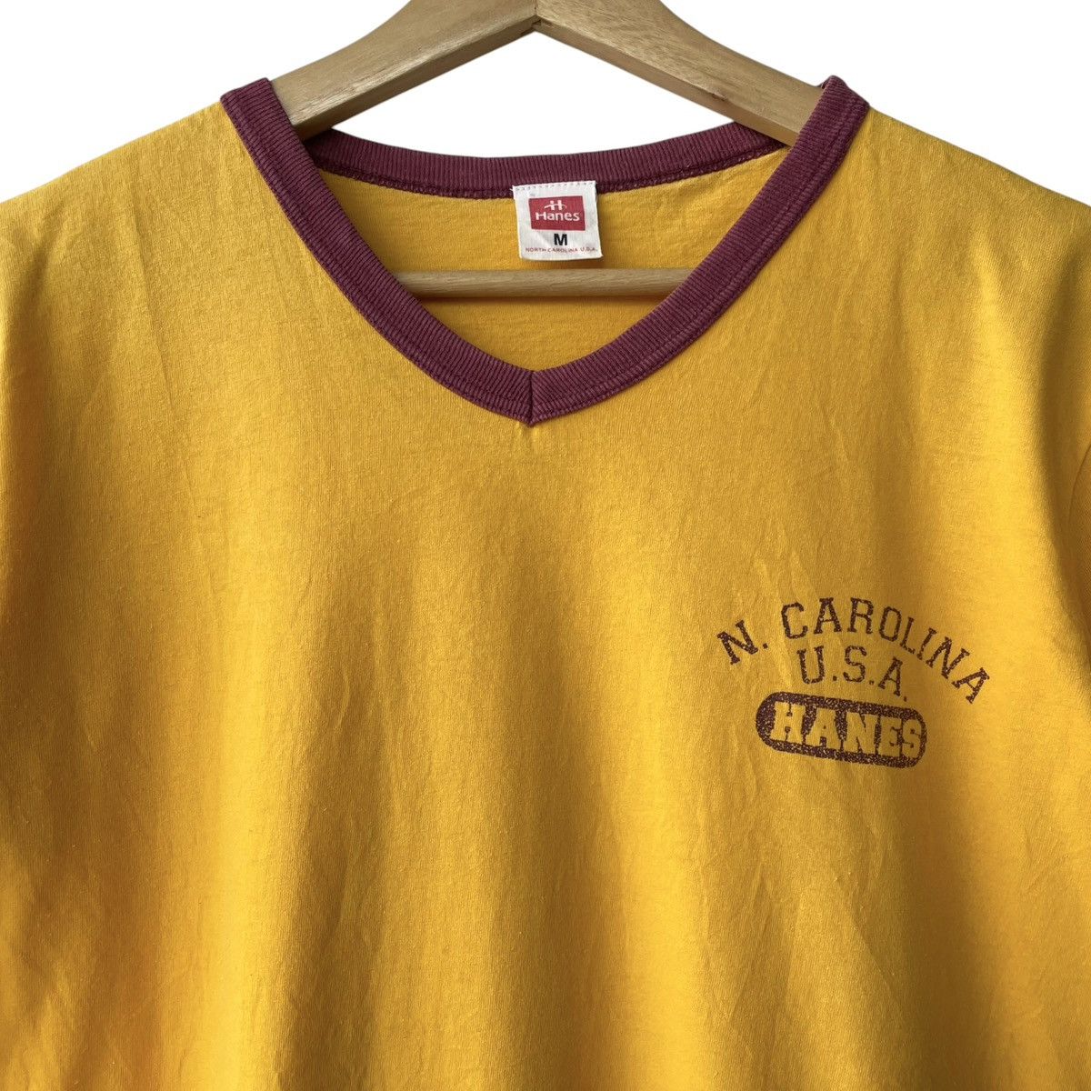 Hanes Hanes NC Japan Vintage Repro V-Neck Ringer Tee Size US M / EU 48-50 / 2 - 3 Thumbnail
