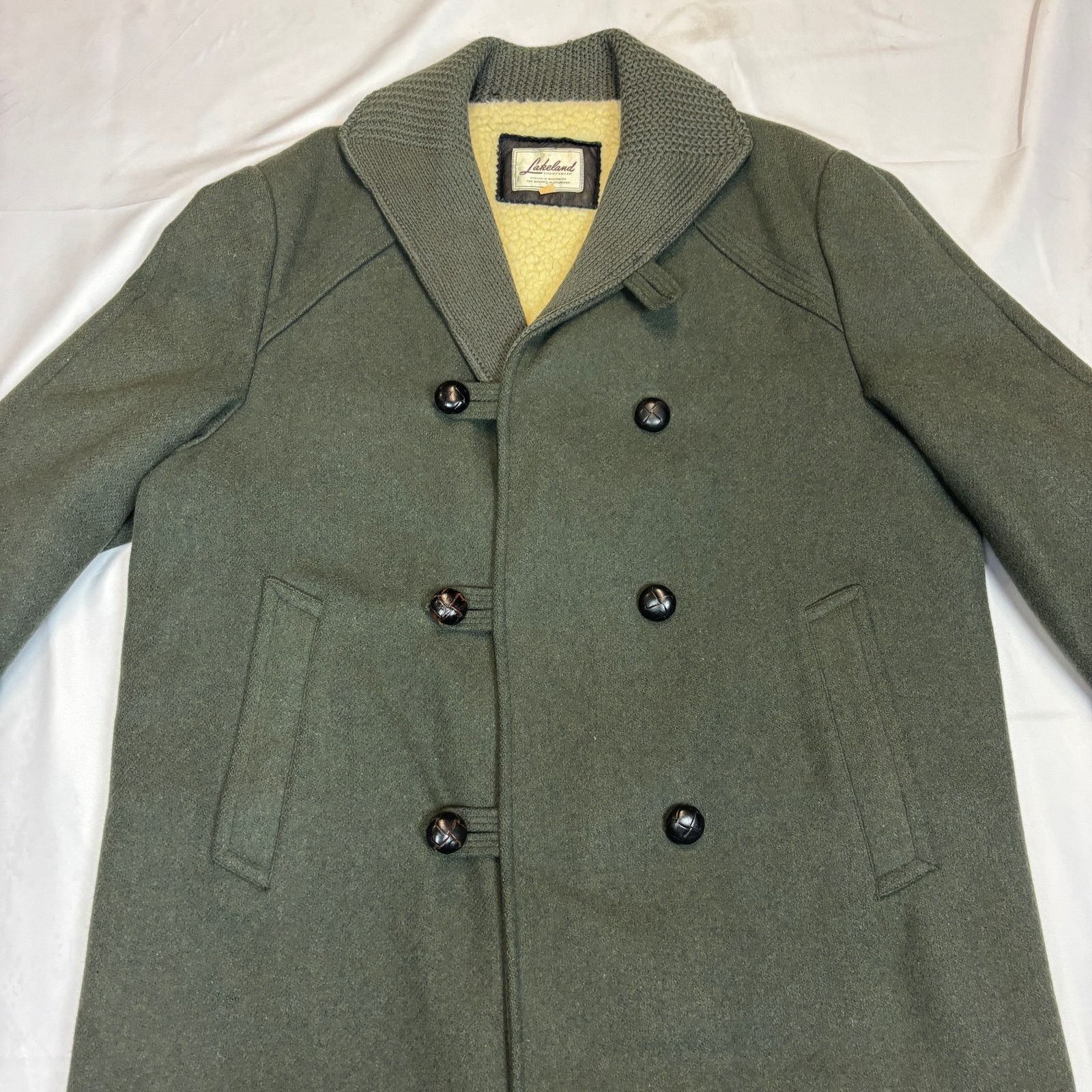 Vintage Vintage 50s Lakeland Sportswear Shawl Collar Wool Coat 42 Size US XL / EU 56 / 4 - 2 Thumbnail