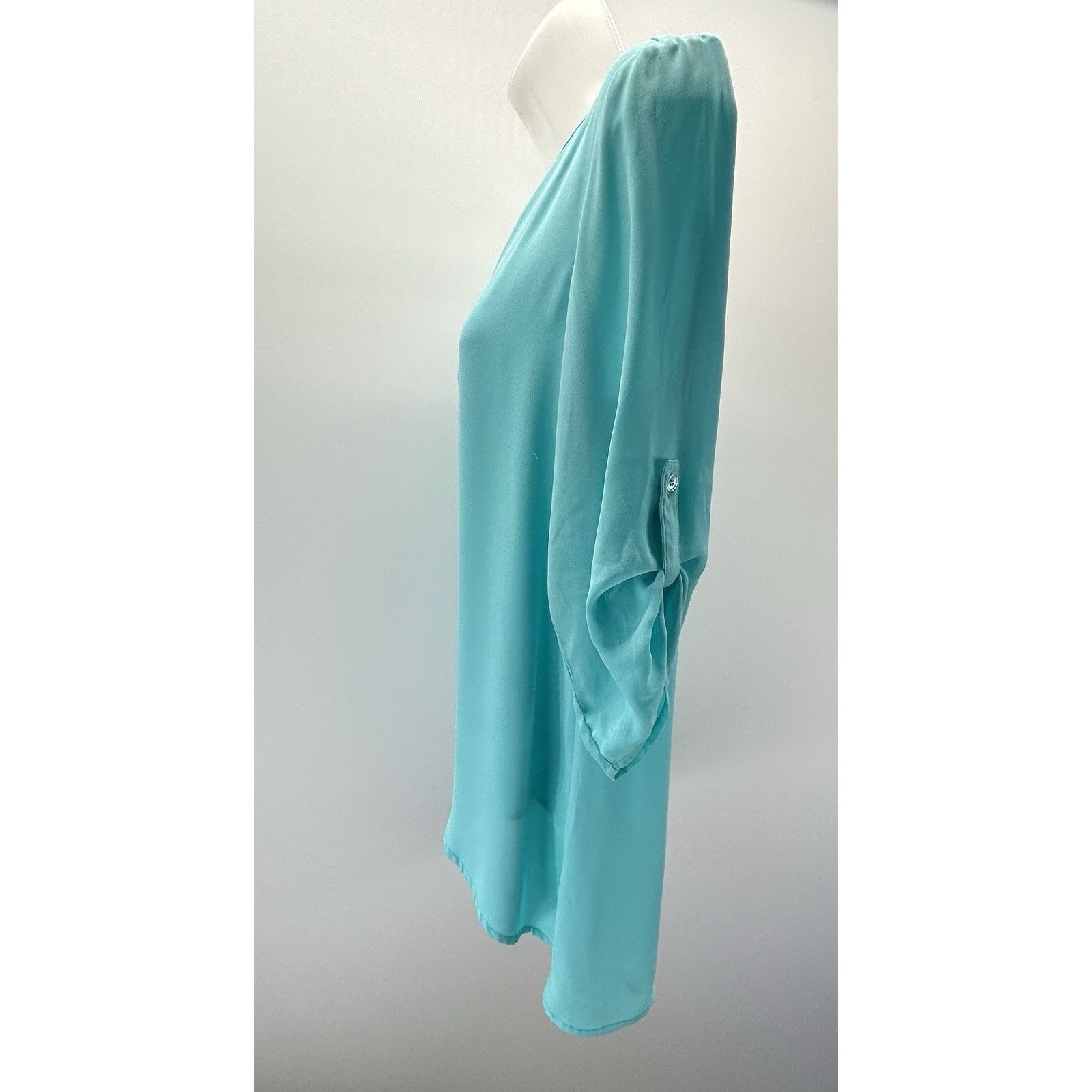 Chicos CHICO'S Size 0 Small Womens Teal Split Neck Blouse Size S / US 4 / IT 40 - 5 Thumbnail