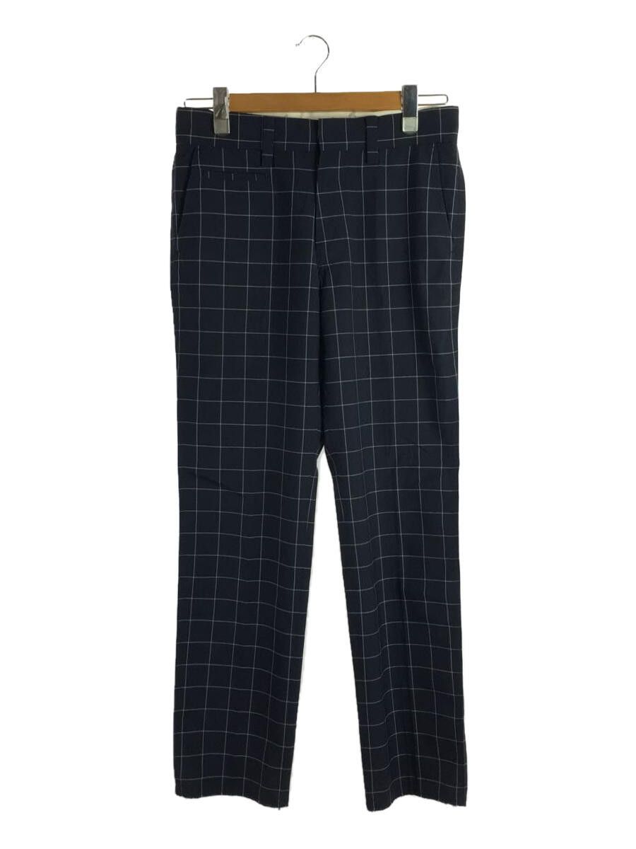 image of Undercover Casual Polyester Slacks Checkered Pants Navy, Men's (Size 31)