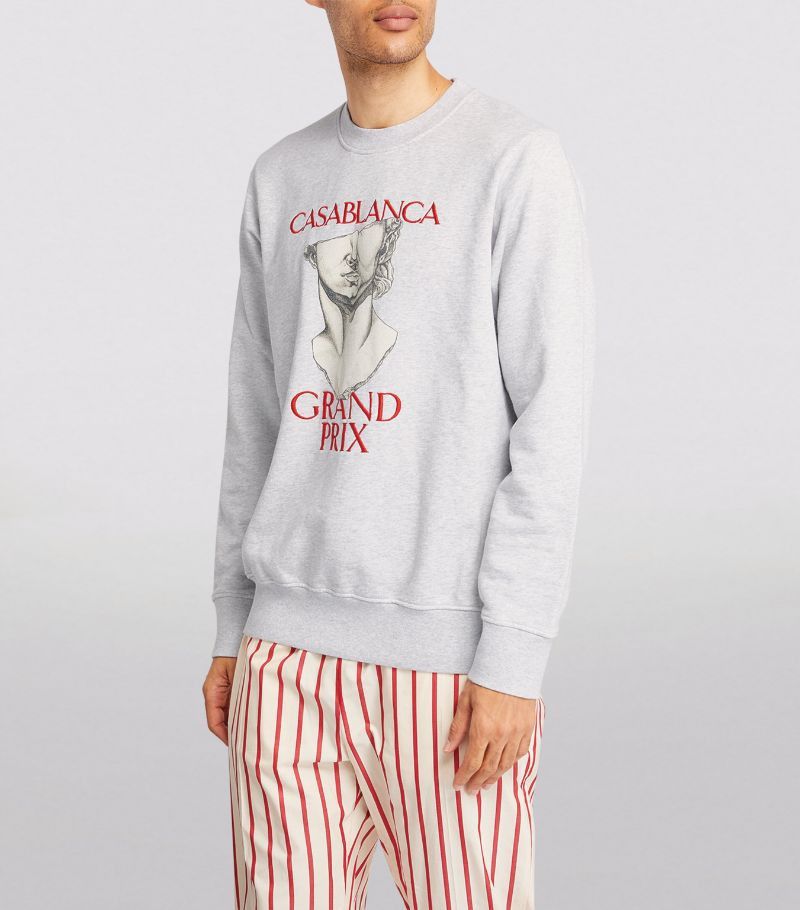 Casablanca Grey Grand Prix Statue Embroidered Logo Sweatshirt Size US XS / EU 42 / 0 - 2 Thumbnail