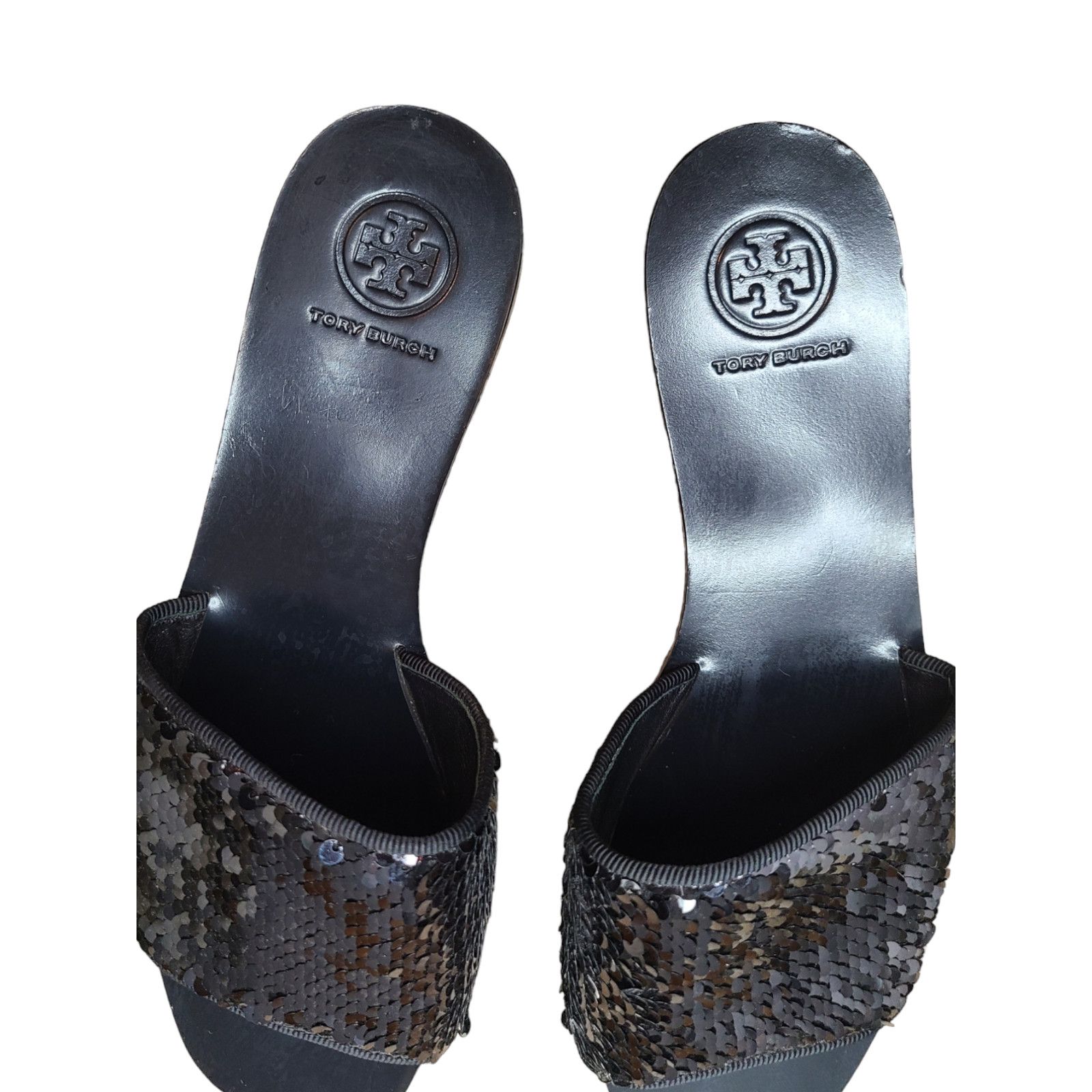 Tory Burch Tory Burch Carter Black Sequin Slides Sandal Size 7M Size US 7 / IT 37 - 3 Thumbnail
