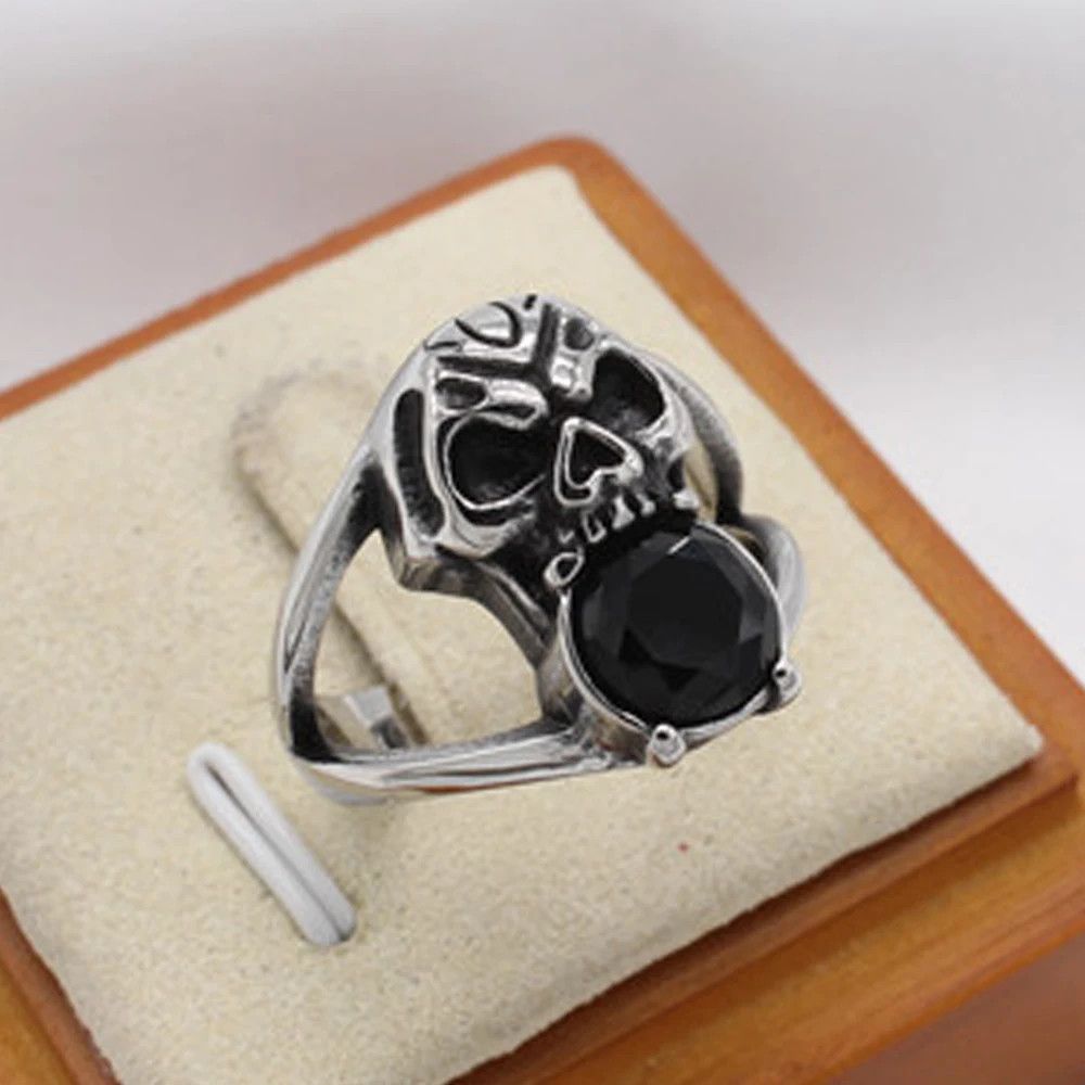 Jewelry Skull Steel Ring Size ONE SIZE - 3 Thumbnail