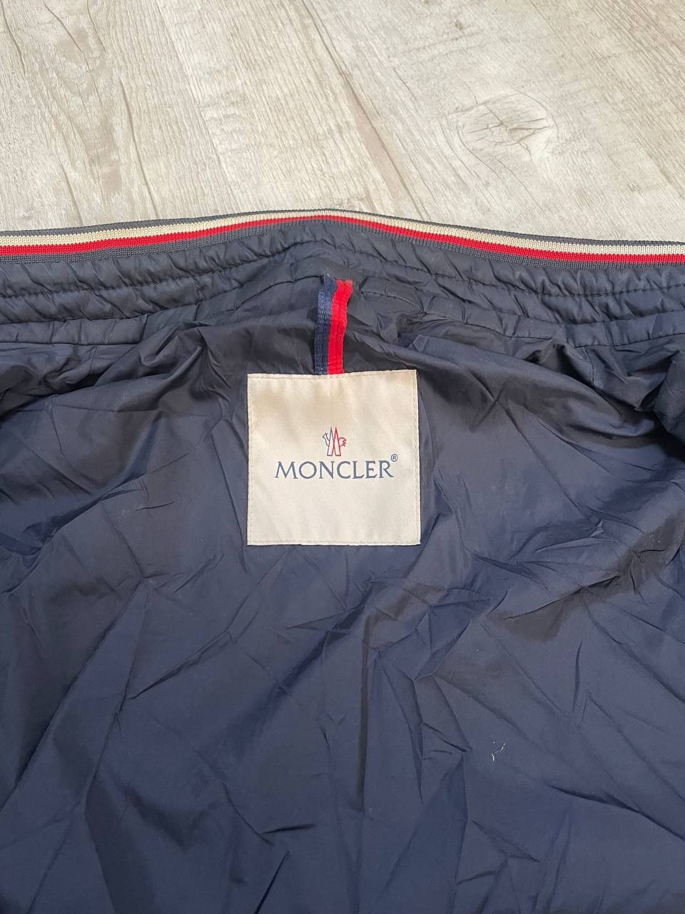 Moncler light jacket navy blue logo in hend 2 size S-M
