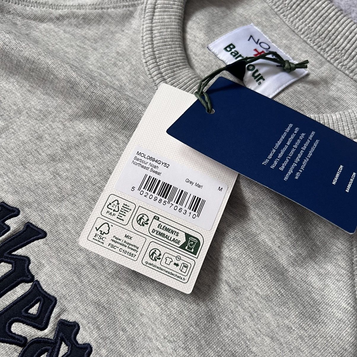 Barbour × Noah NWT Barbour x Noah Northeast Embroidered Sweatshirt Grey Size US M / EU 48-50 / 2 - 4 Thumbnail