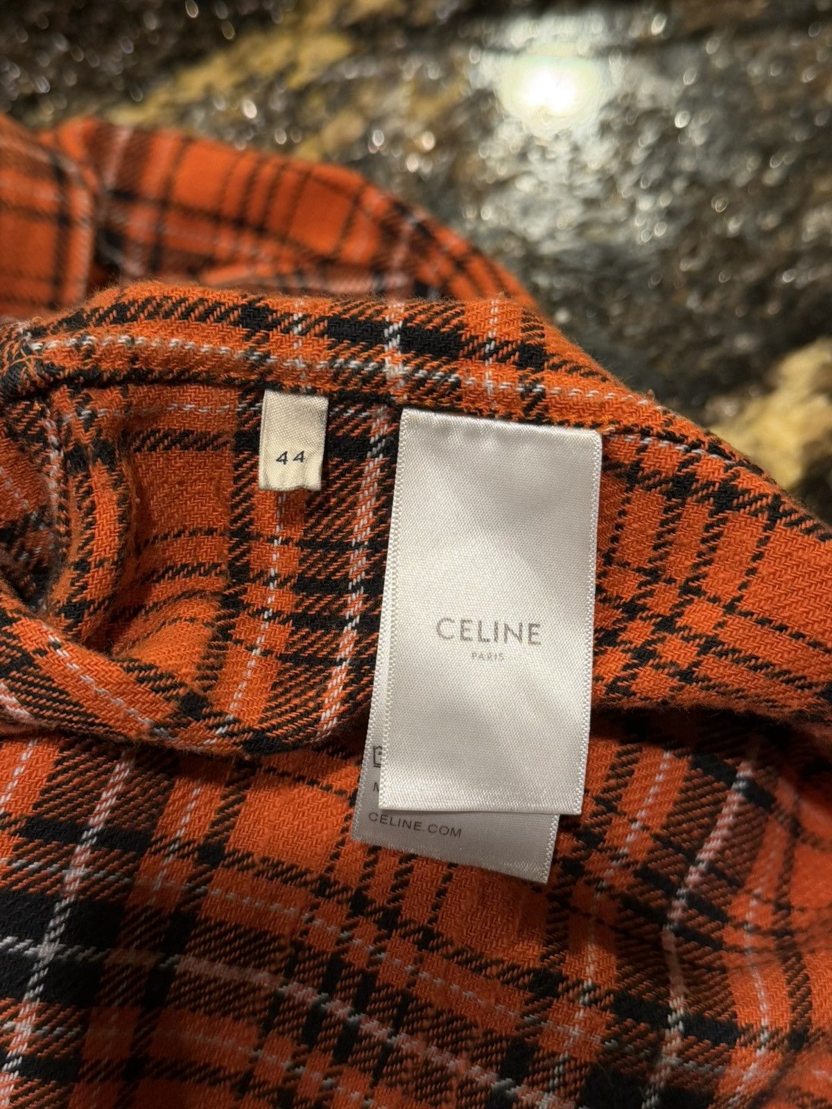 Celine Celine Hedi Slimane FW23 Orange/Red Flannel Button Up Shirt Size US XL / EU 56 / 4 - 13 Thumbnail