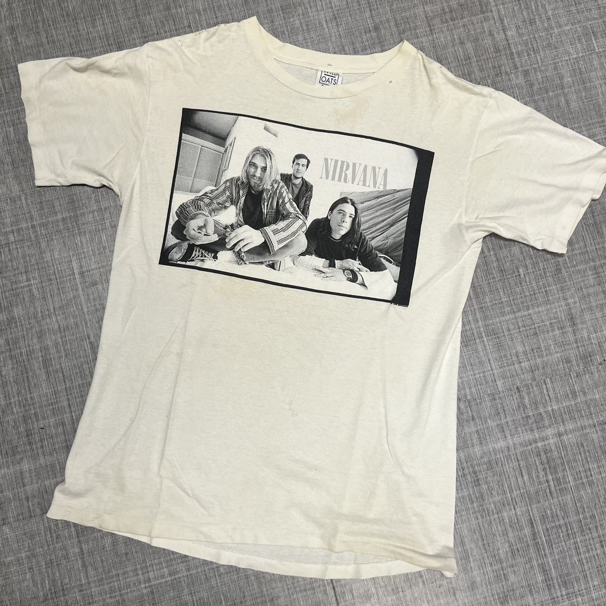 Band Tees × Nirvana × Vintage VTG 1996 Nirvana Kurt Kobain Group Picture Tee Size US L / EU 52-54 / 3 - 1 Thumbnail