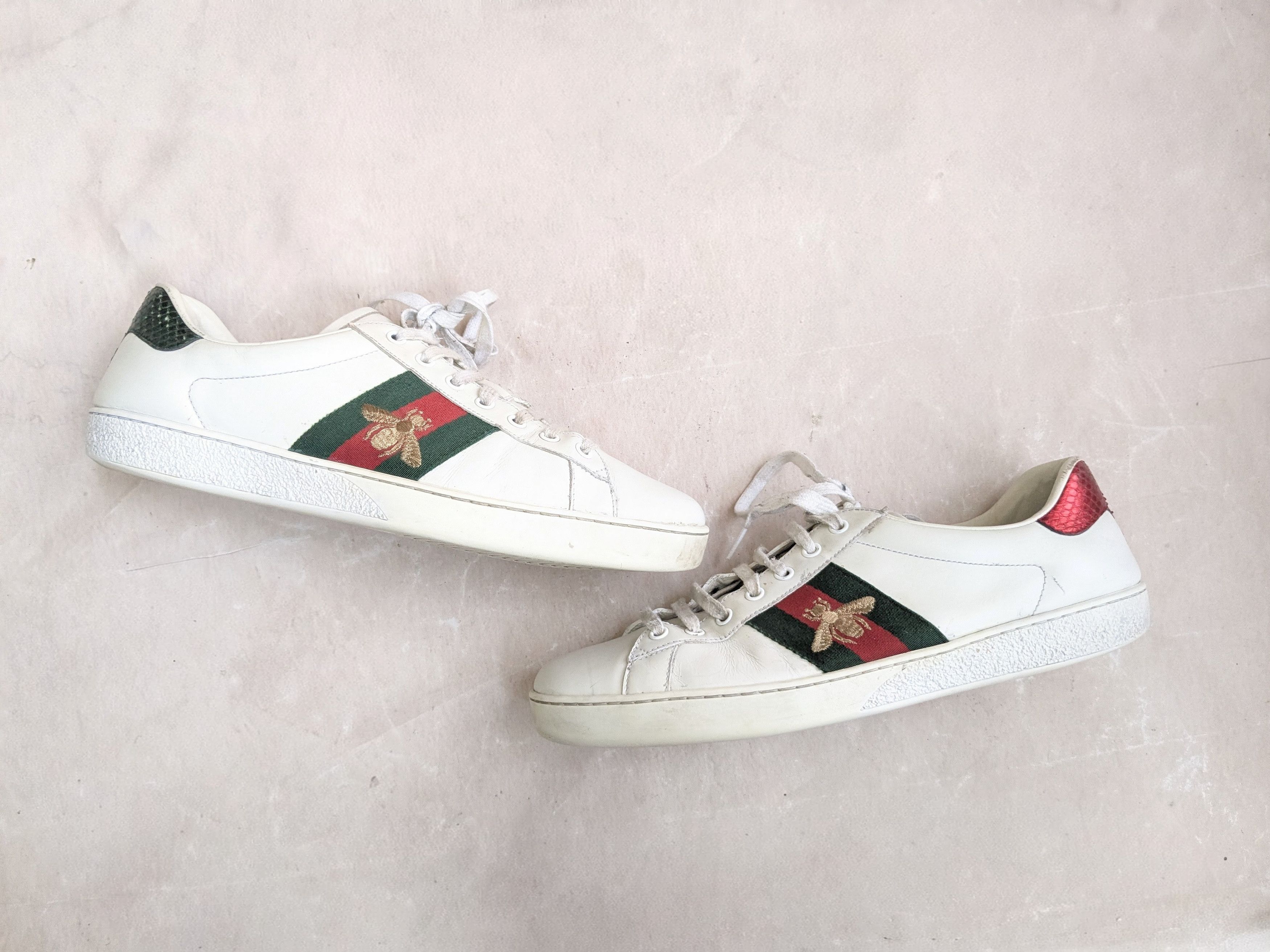 Gucci Gucci Ace Sneakers Bee White 10.5 Low Tops Size US 10.5 / EU 43-44 - 1 Thumbnail