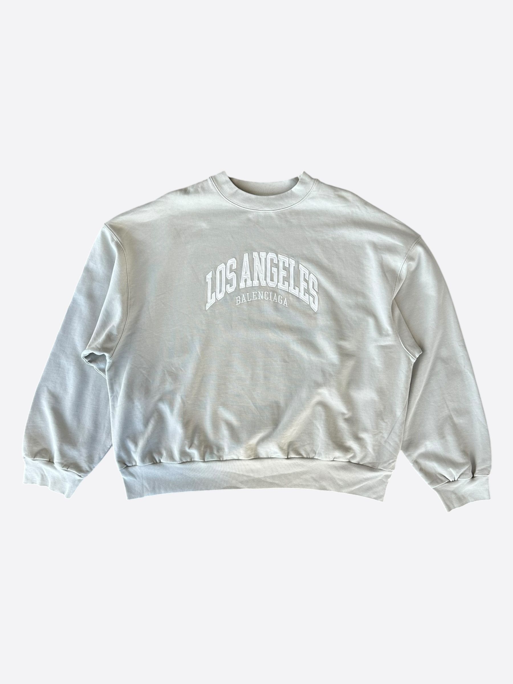 Balenciaga Balenciaga Grey & White Los Angeles Logo Sweater Size US XXL / EU 58 / 5 - 1 Thumbnail