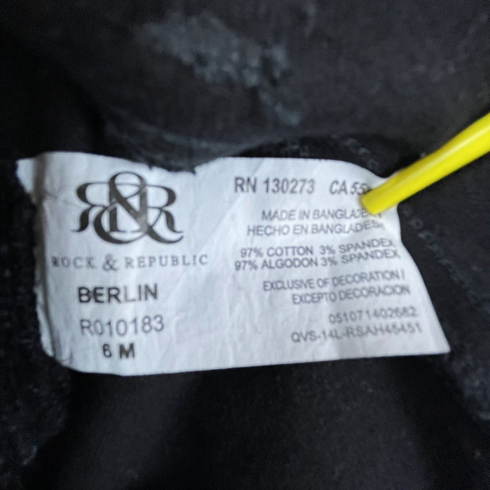 Rock & Republic Rock & Republic Jeans Womens 6 Black Berlin Stretch Skinny Size 28" / US 6 / IT 42 - 8 Thumbnail