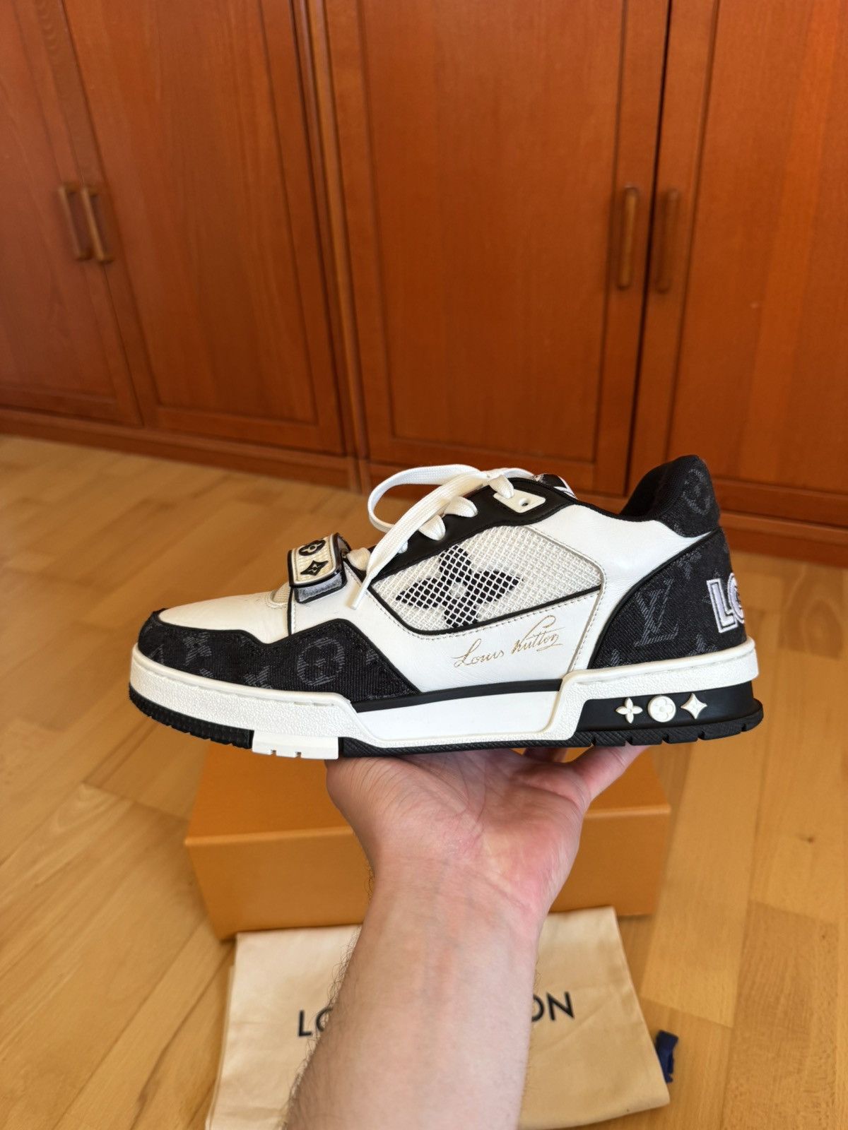 Louis Vuitton Louis Vuitton LV Trainer Velcro Strap Black Denim Size US 7.5 / EU 40-41 - 2 Thumbnail