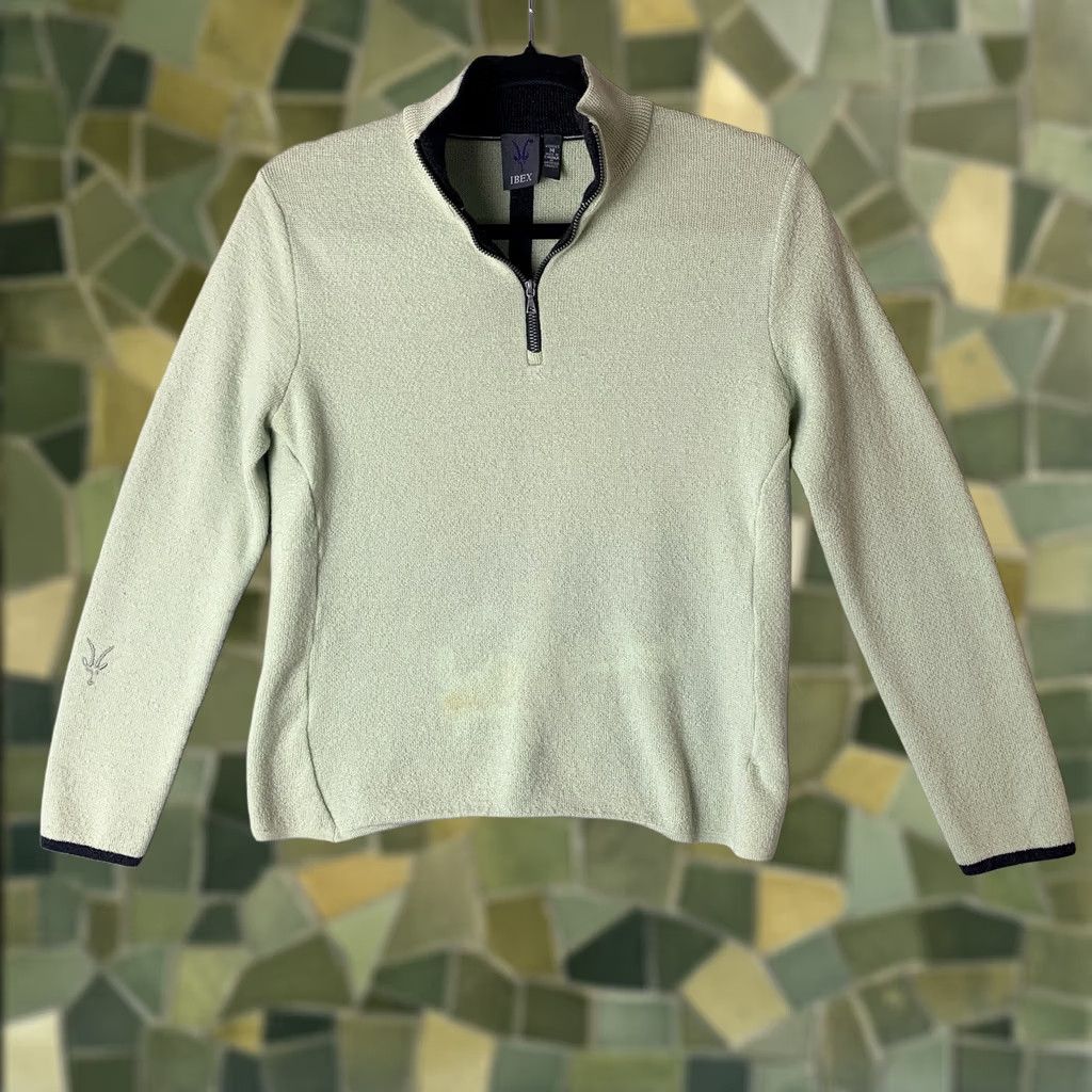 Vintage Final Answer: Ibex 1/4 Zip Sweatshirt Womens Size Medium Green Merino Wool Knit Pullover Size M / US 6-8 / IT 42-44 - 1 Thumbnail
