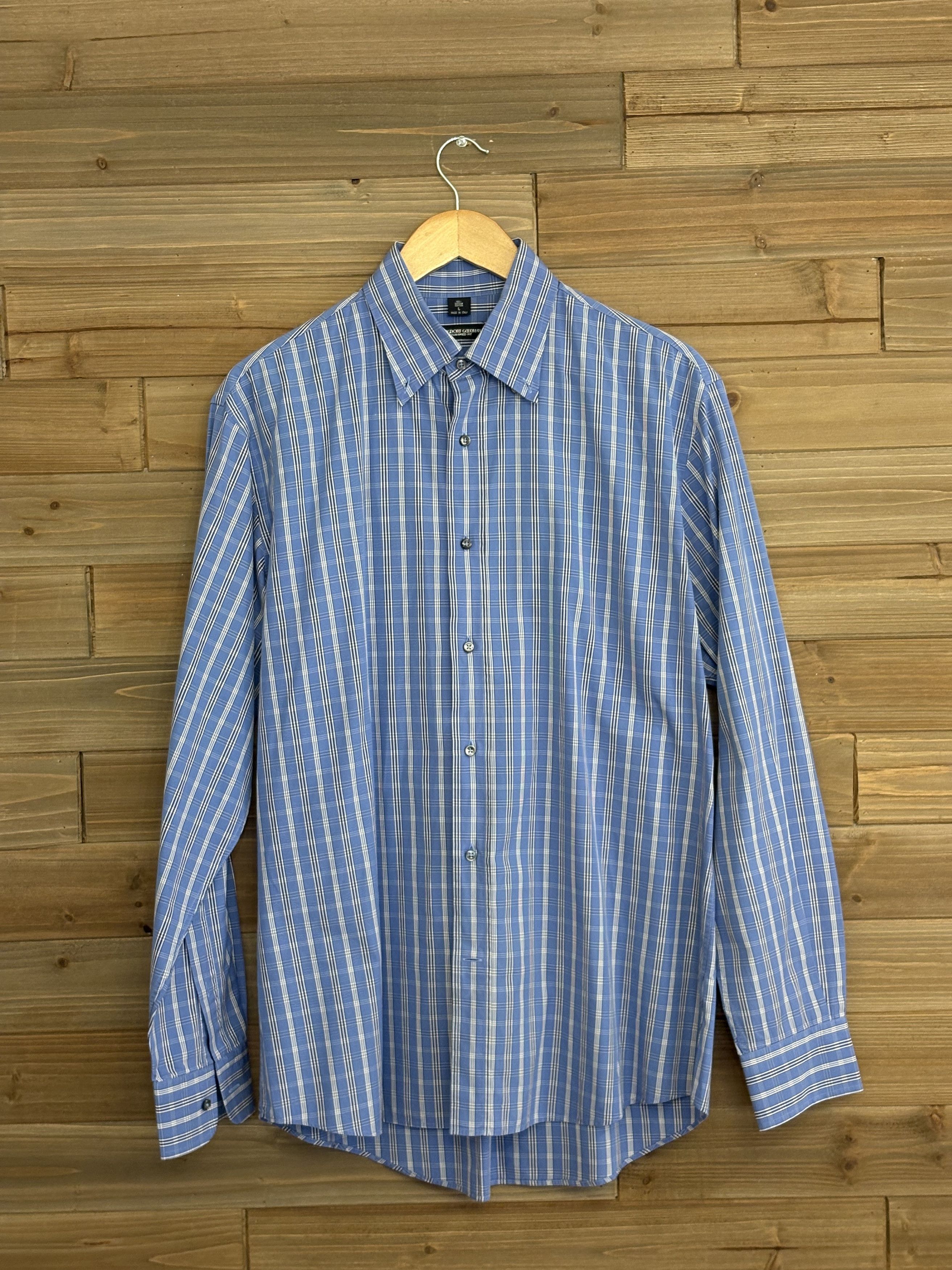 Bergdorf Goodman Bergdorf Goodman Men’s L Blue Striped Button Down Size US L / EU 52-54 / 3 - 1 Thumbnail