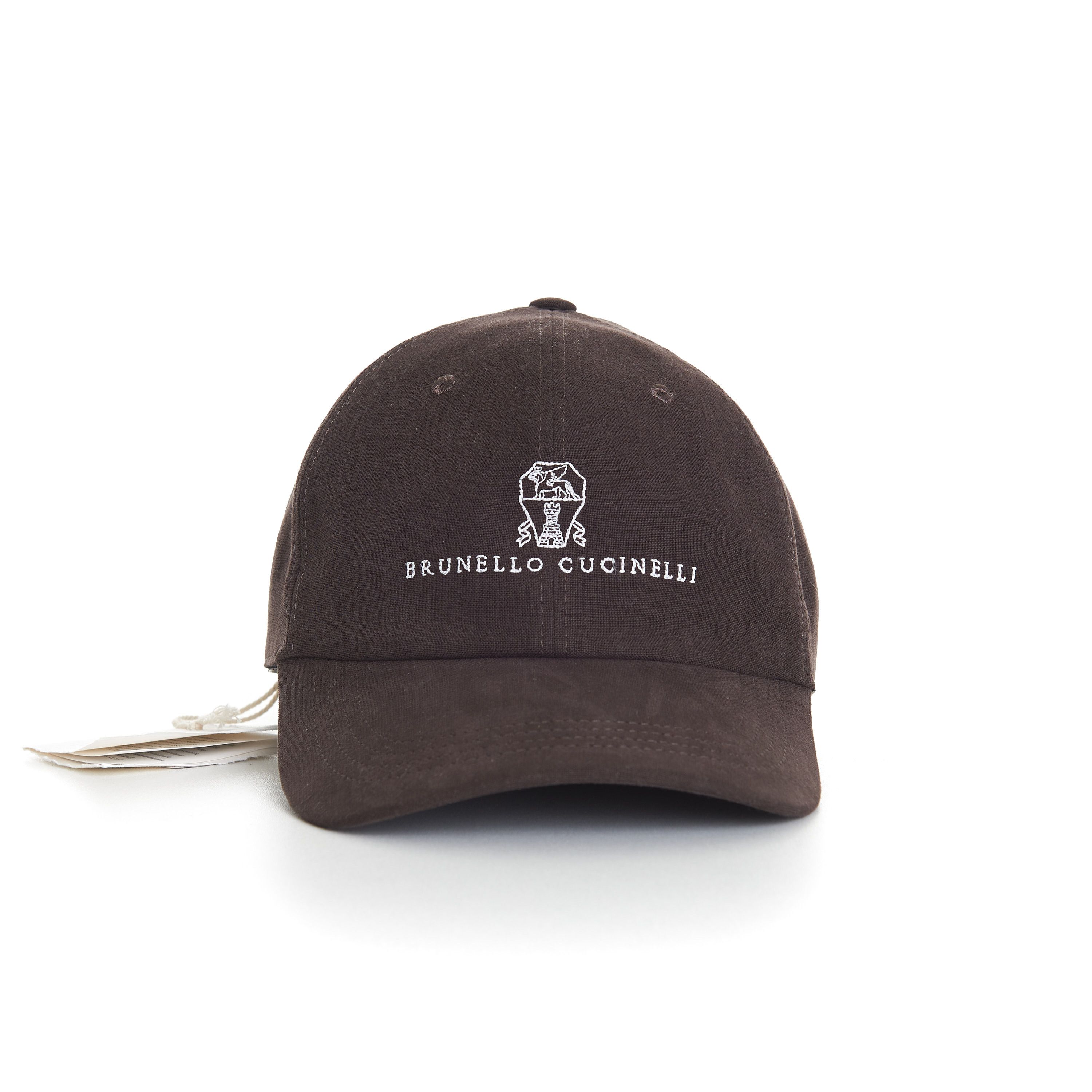 Brunello Cucinelli Baseball Cap In Brown Linen With Embroidered Logo Size L Size ONE SIZE - 1 Thumbnail